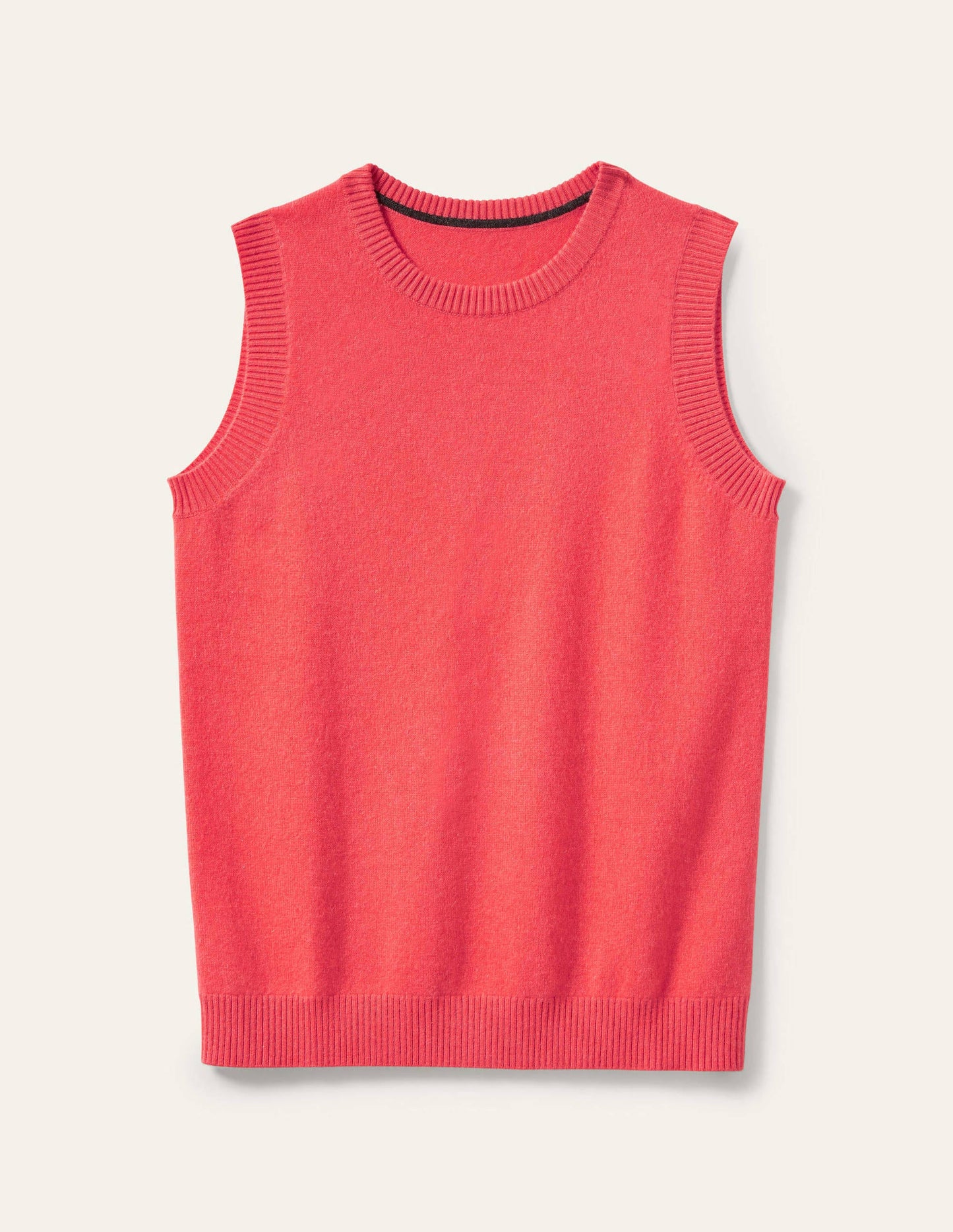 Cashmere Knitted Tank Top-Coral