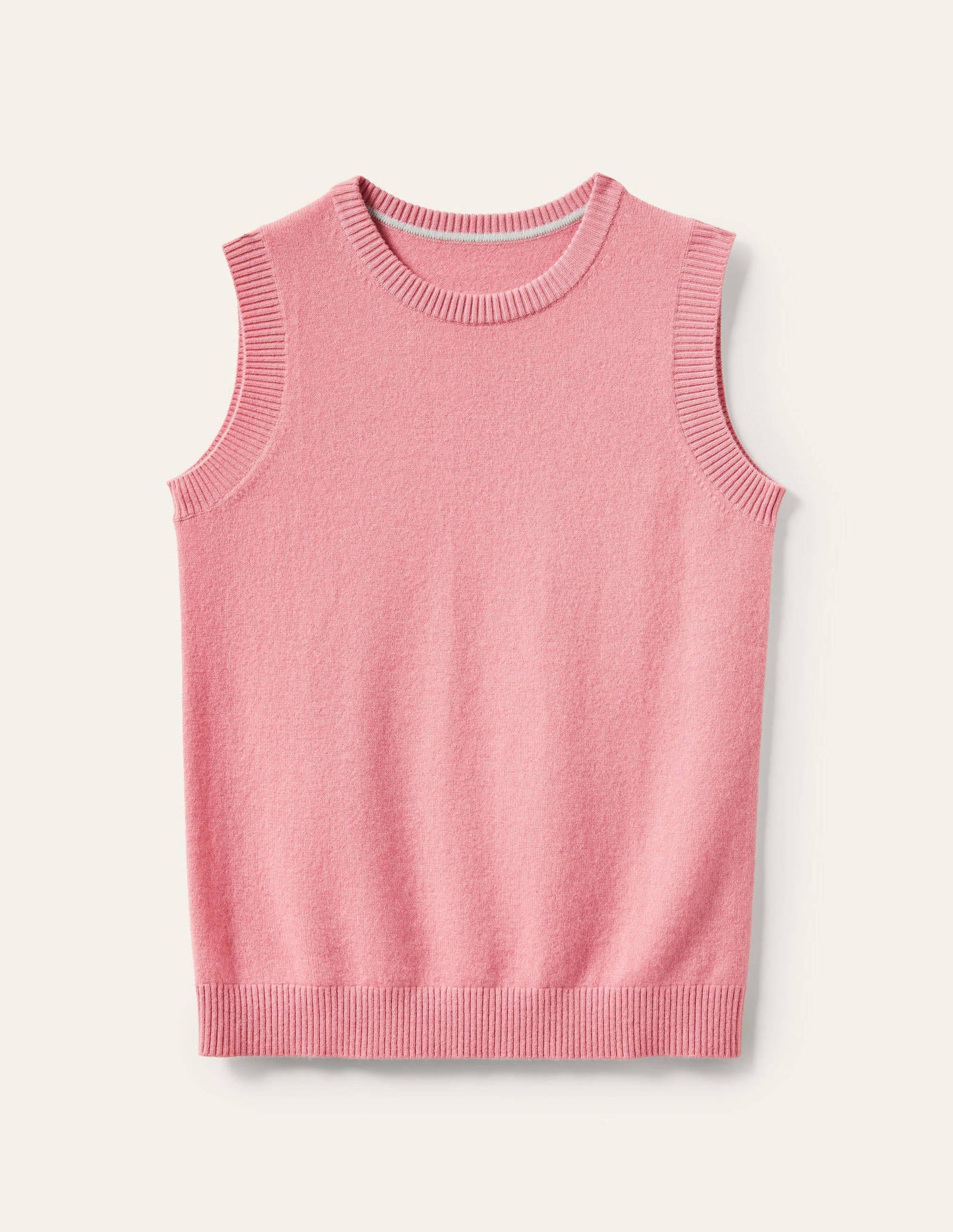 Cashmere Knitted Tank Top-Formica Pink