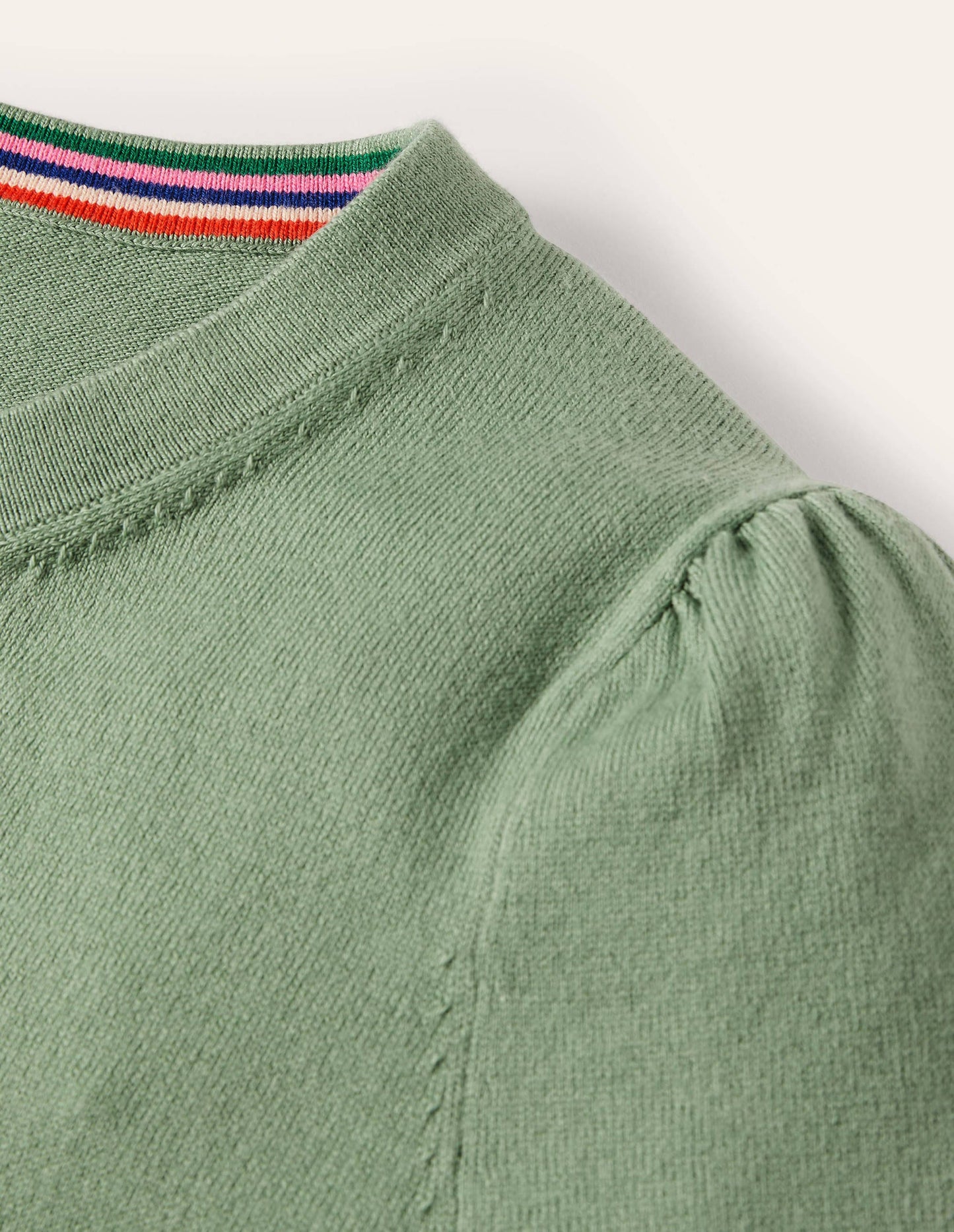 Cotton Crew Neck Jumper-Duck Egg