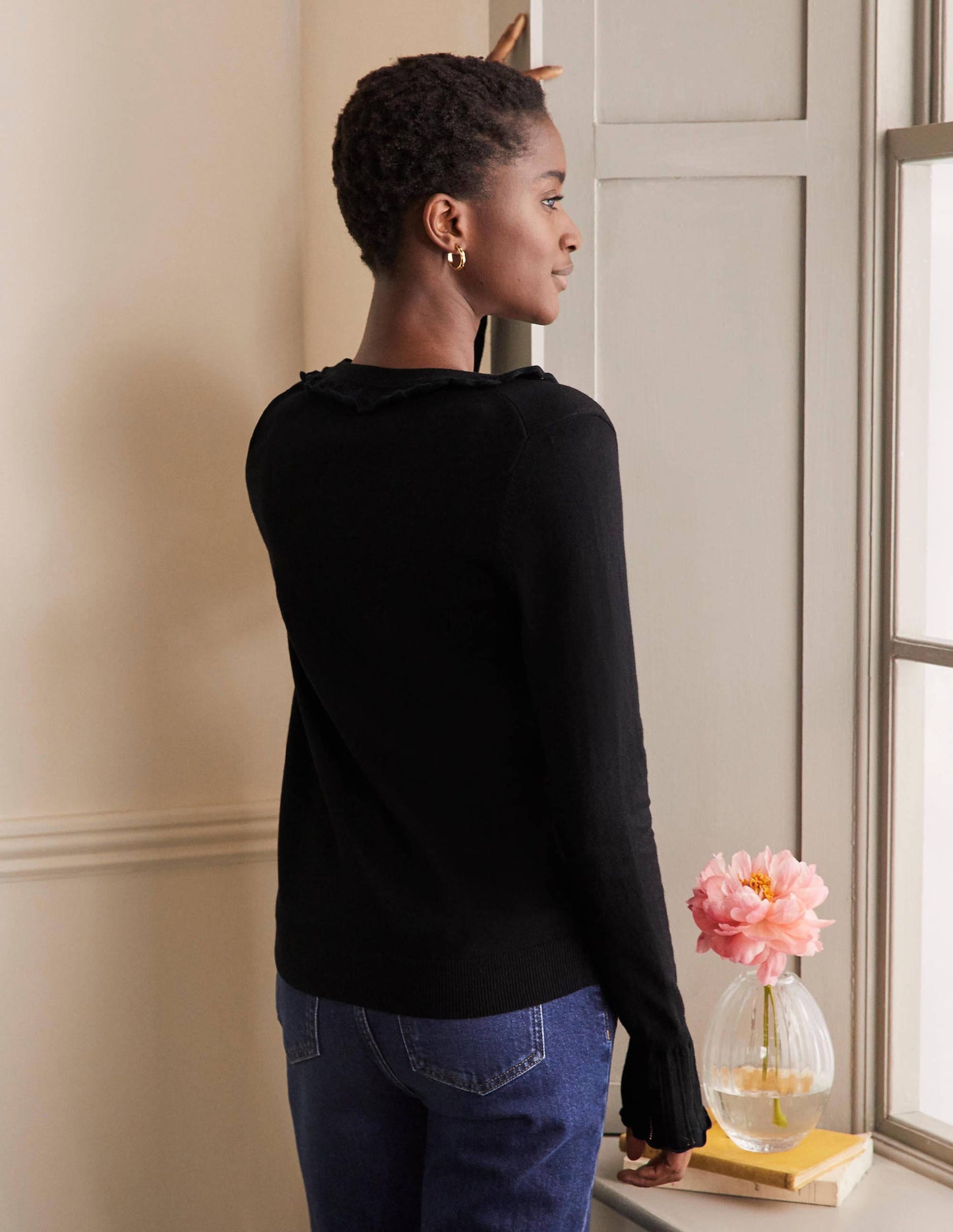 Aimee Pointelle Jumper-Black