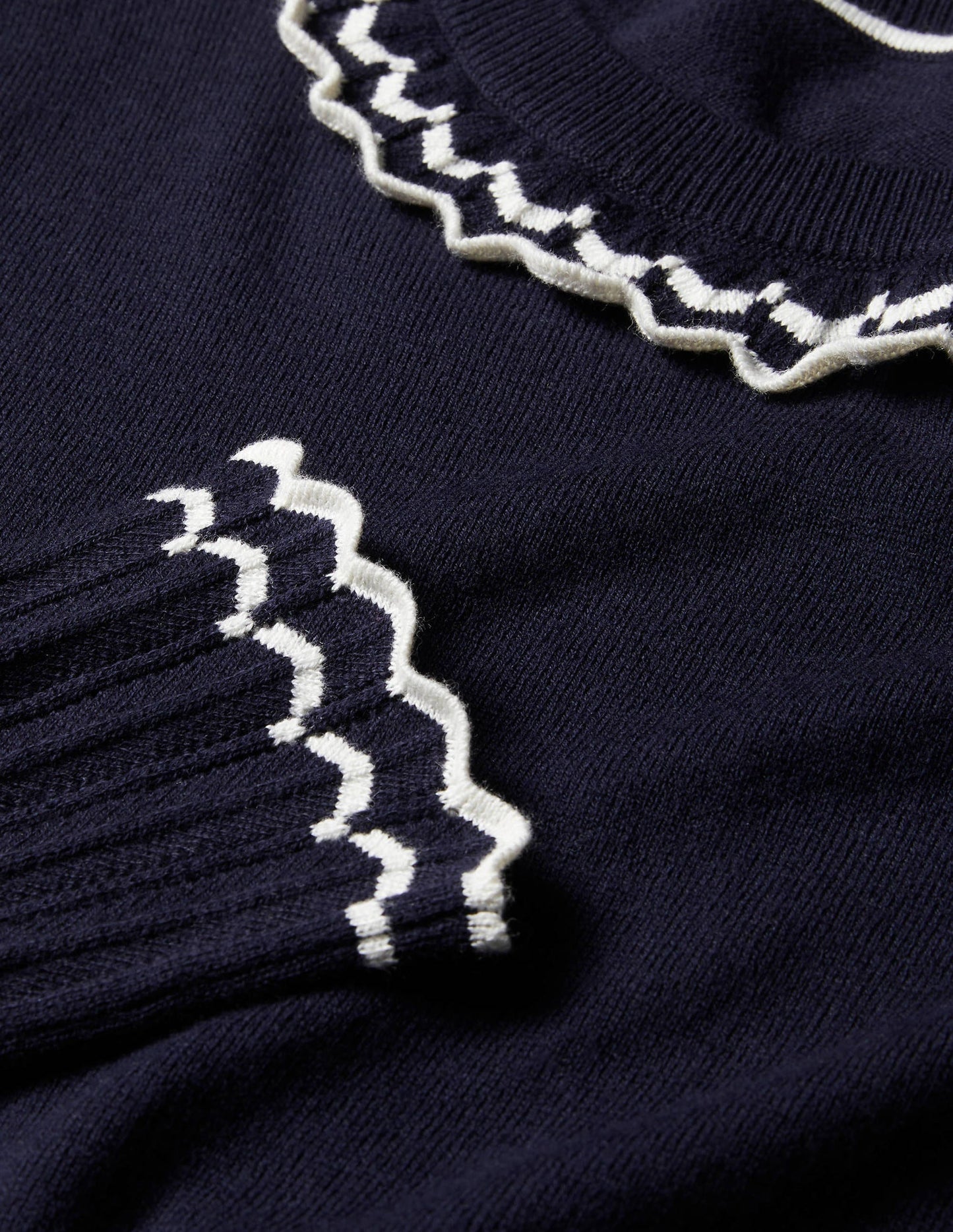 Aimee Pointelle Jumper-Navy