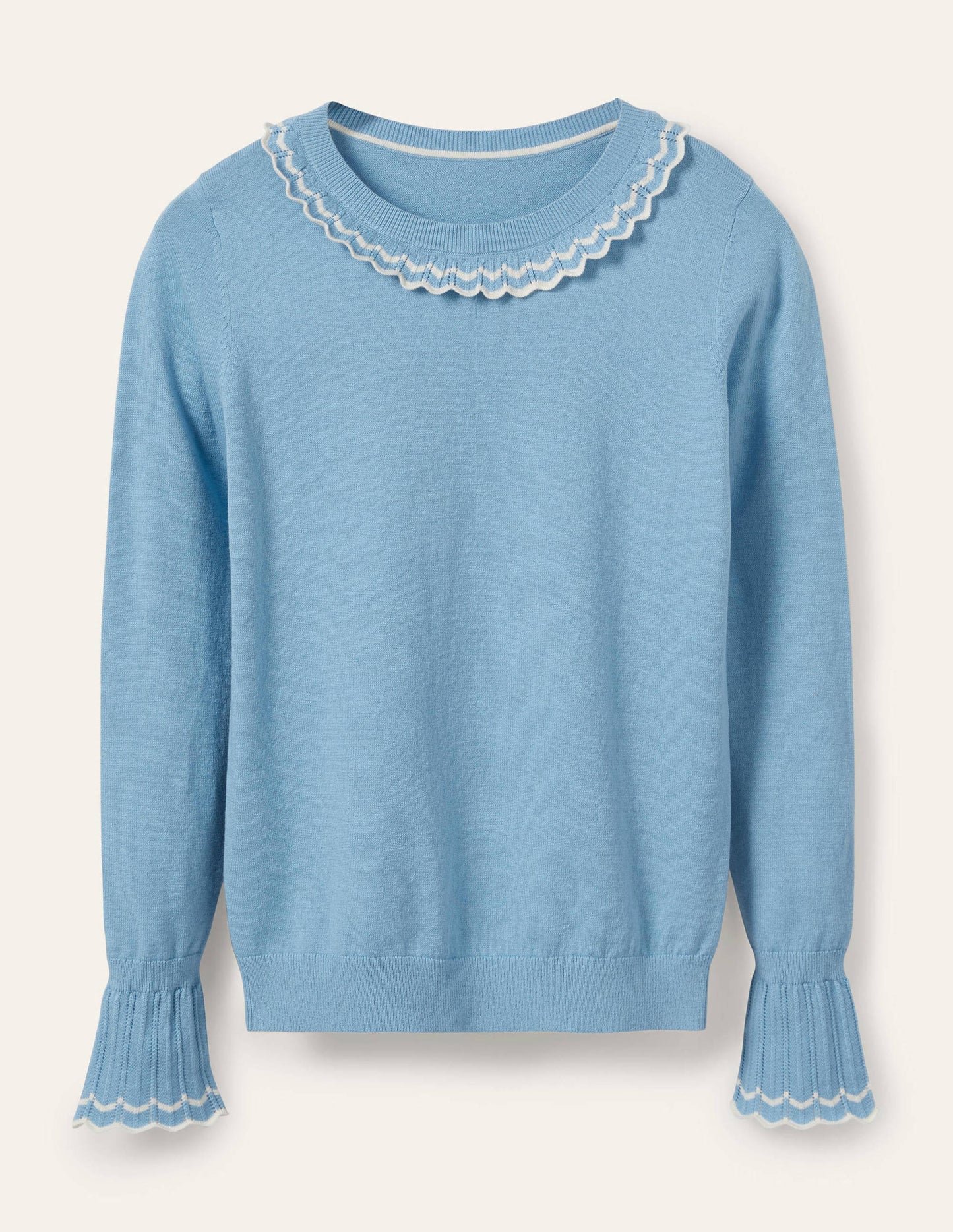 Aimee Pointelle Jumper-Frosted Blue