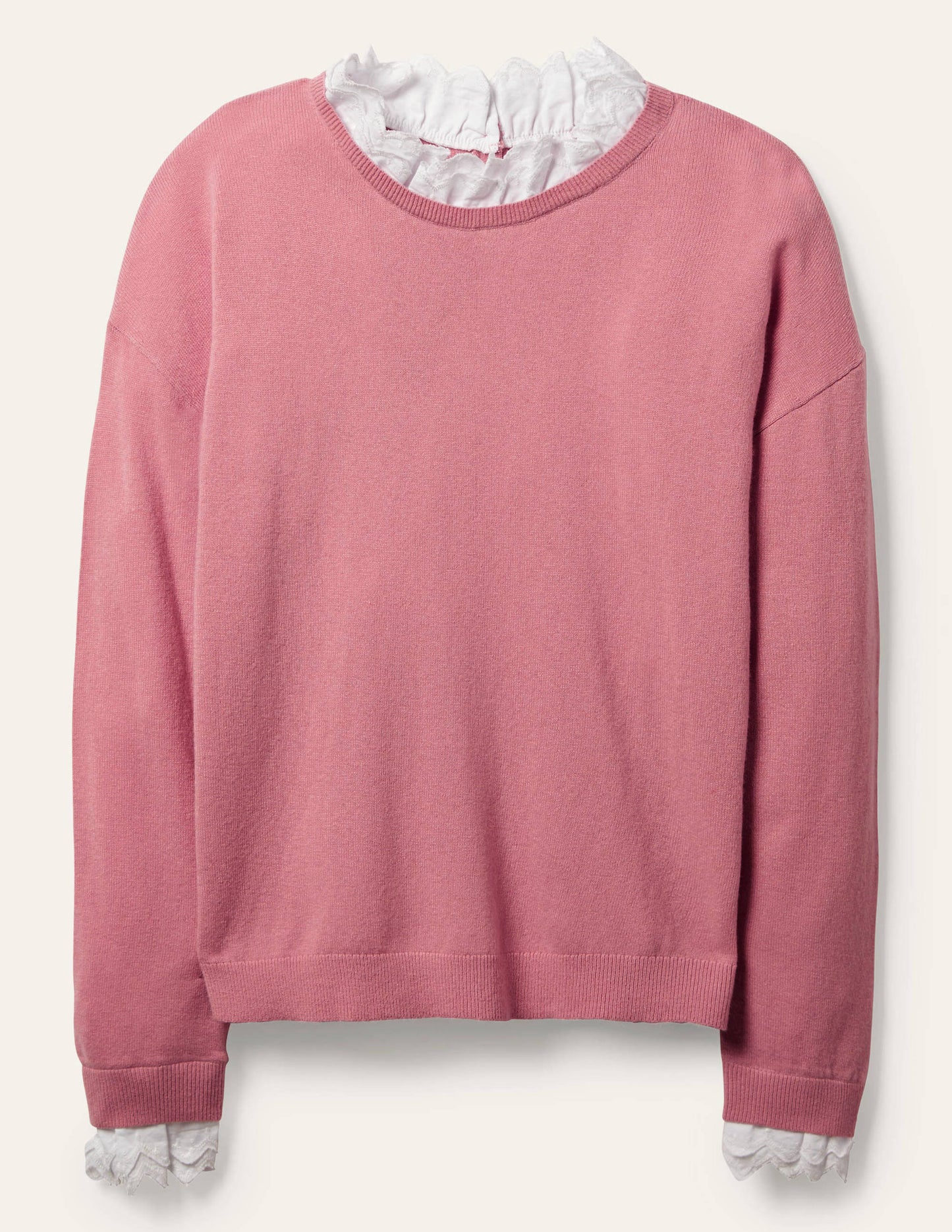 Lydia Woven Frill Jumper-Formica Pink