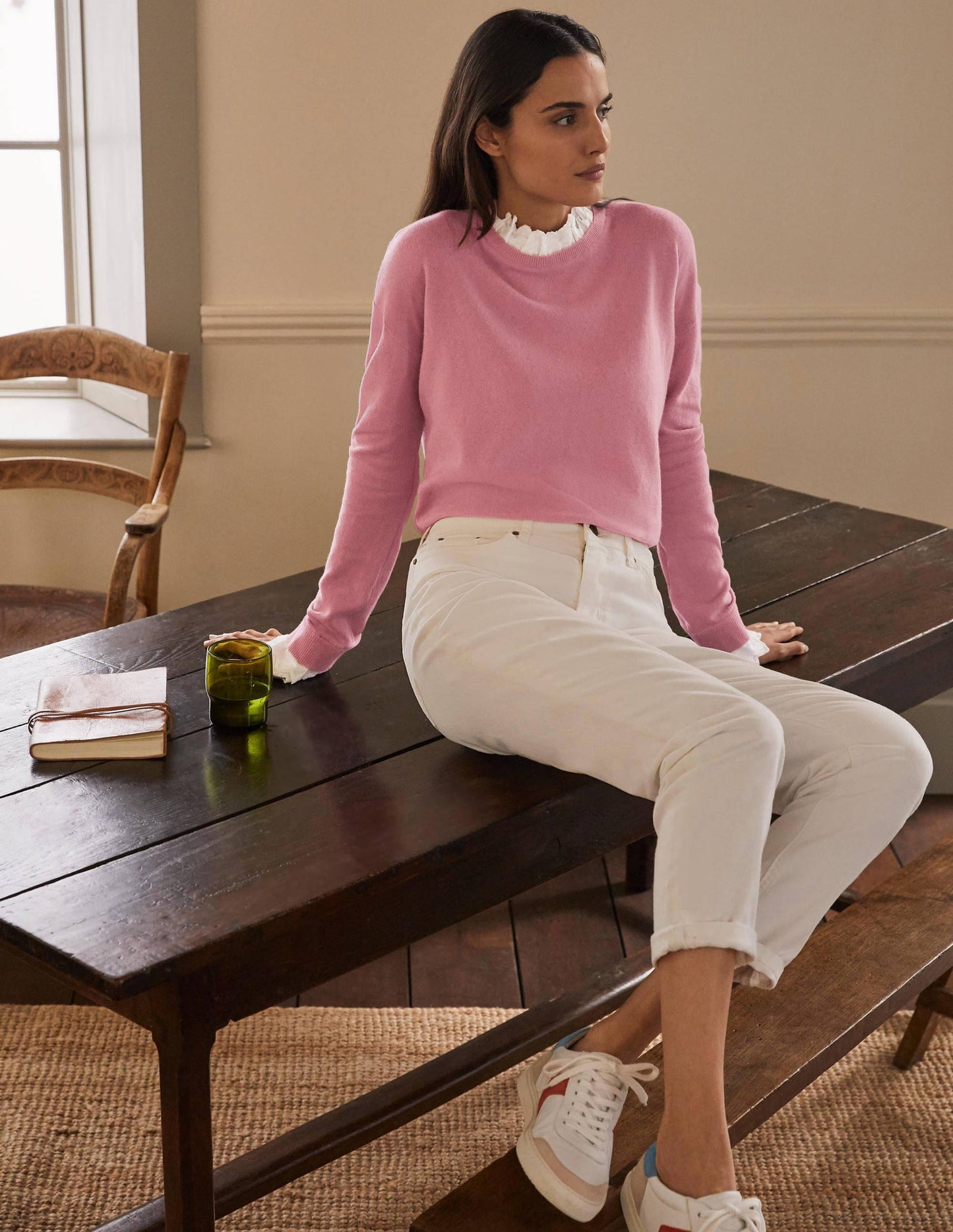 Lydia Woven Frill Jumper-Formica Pink