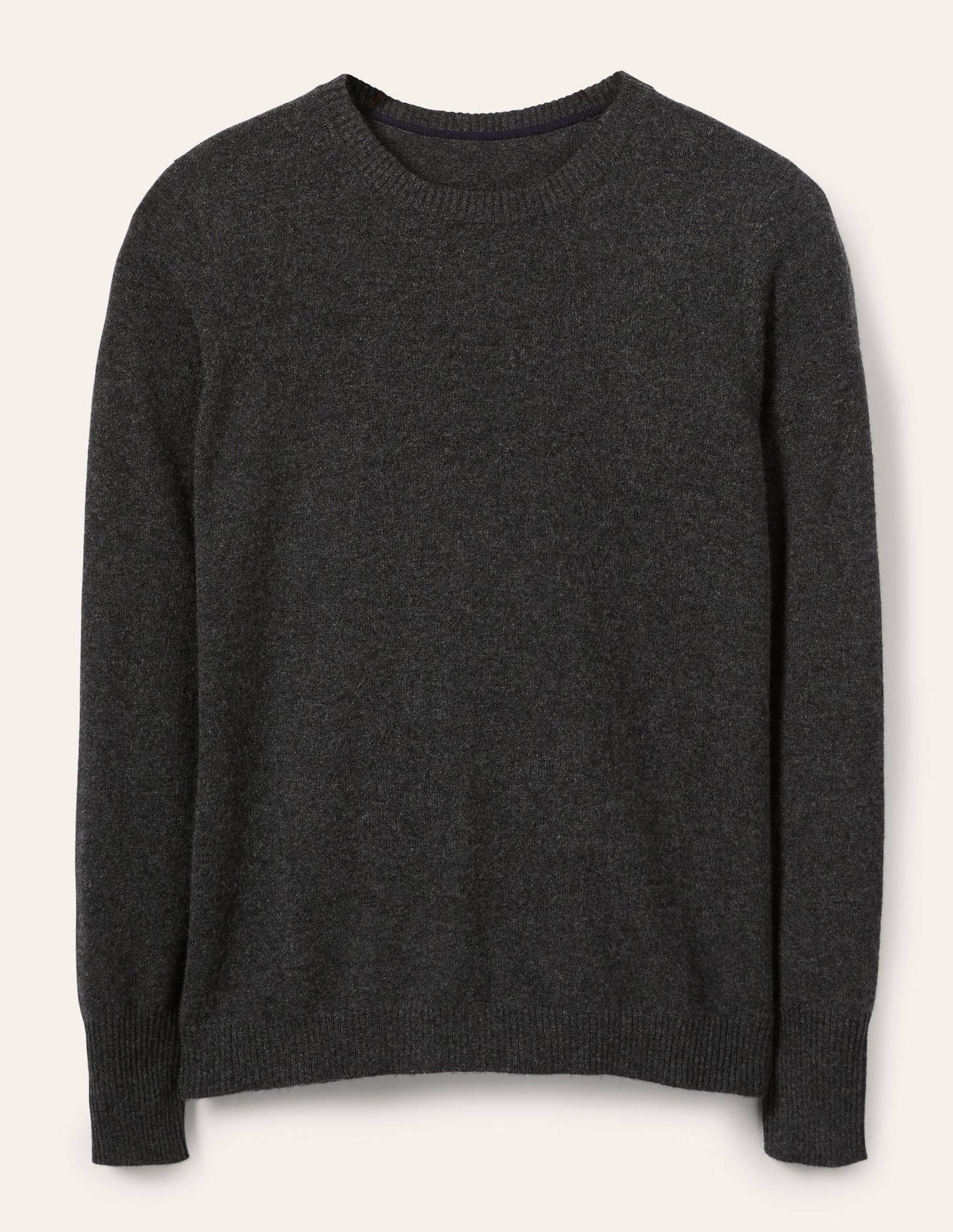 Cashmere Crew Neck Jumper-Charcoal Melange
