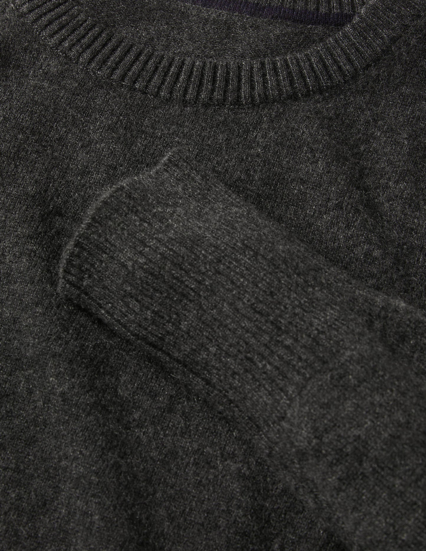 Cashmere Crew Neck Jumper-Charcoal Melange