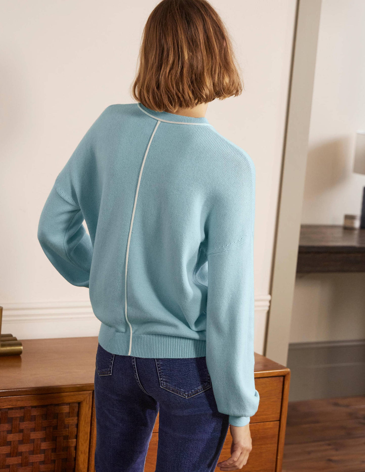 Oversized Crew Neck Jumper-Surf