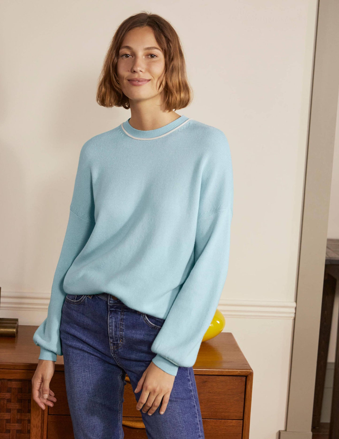 Oversized Crew Neck Jumper-Surf