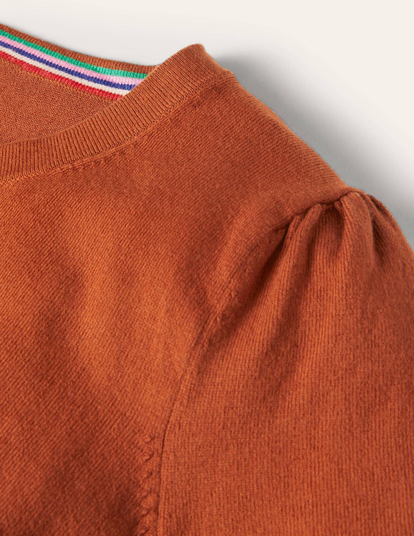 Cotton Crew Knitted Top-Rust