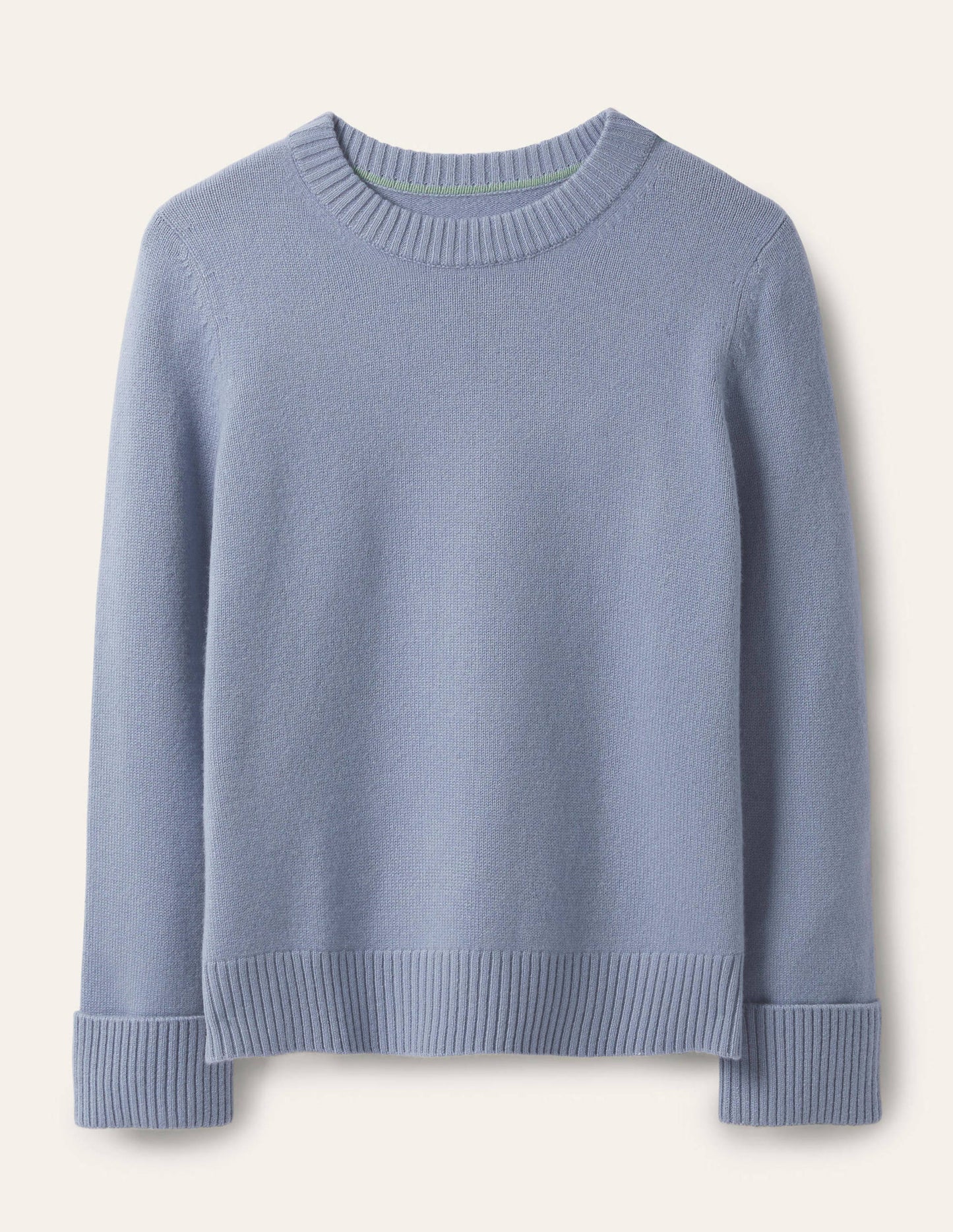 Cashmere Cuff Detail Jumper-Lapis Light Blue