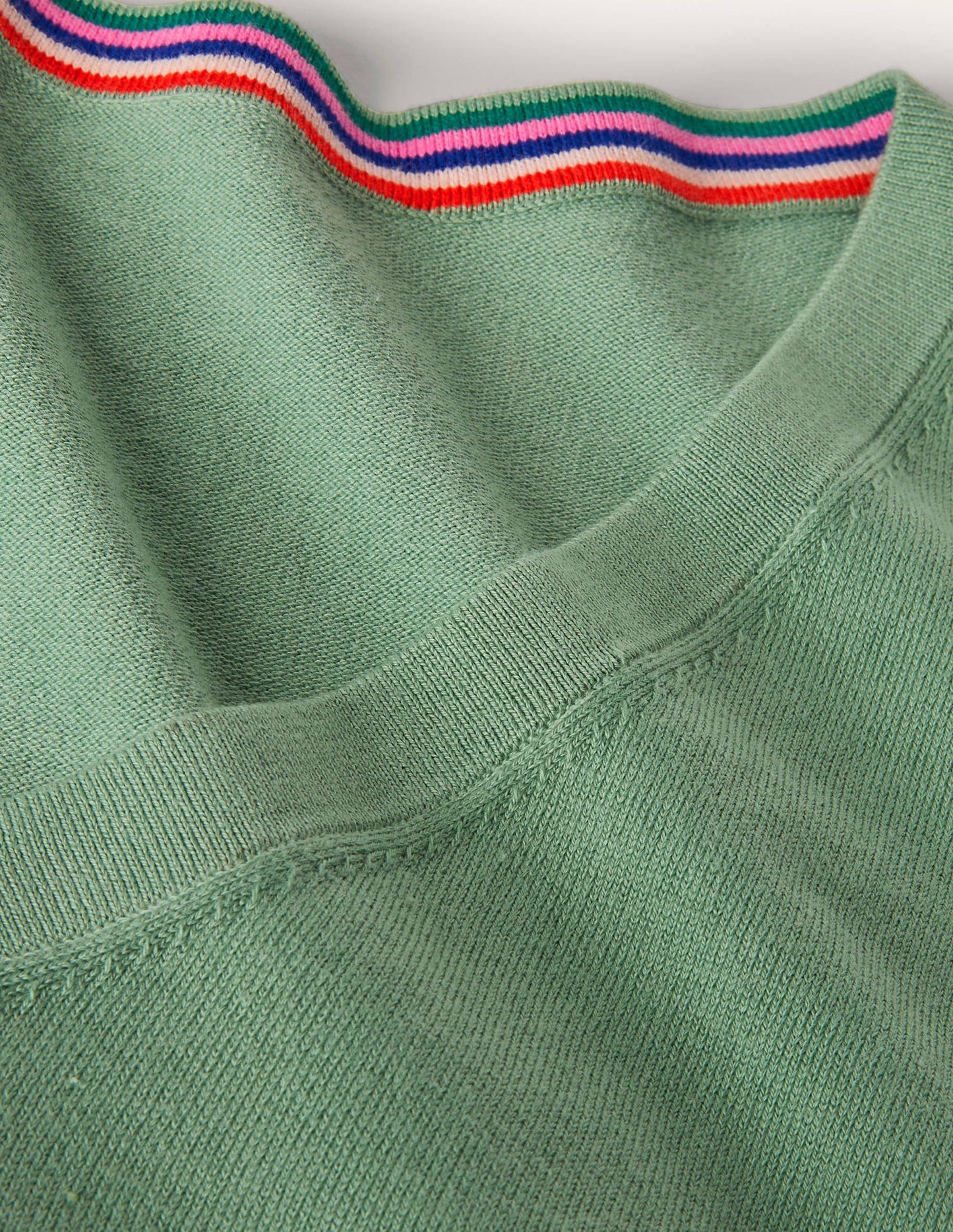 Cotton V-Neck Jumper-Duck Egg