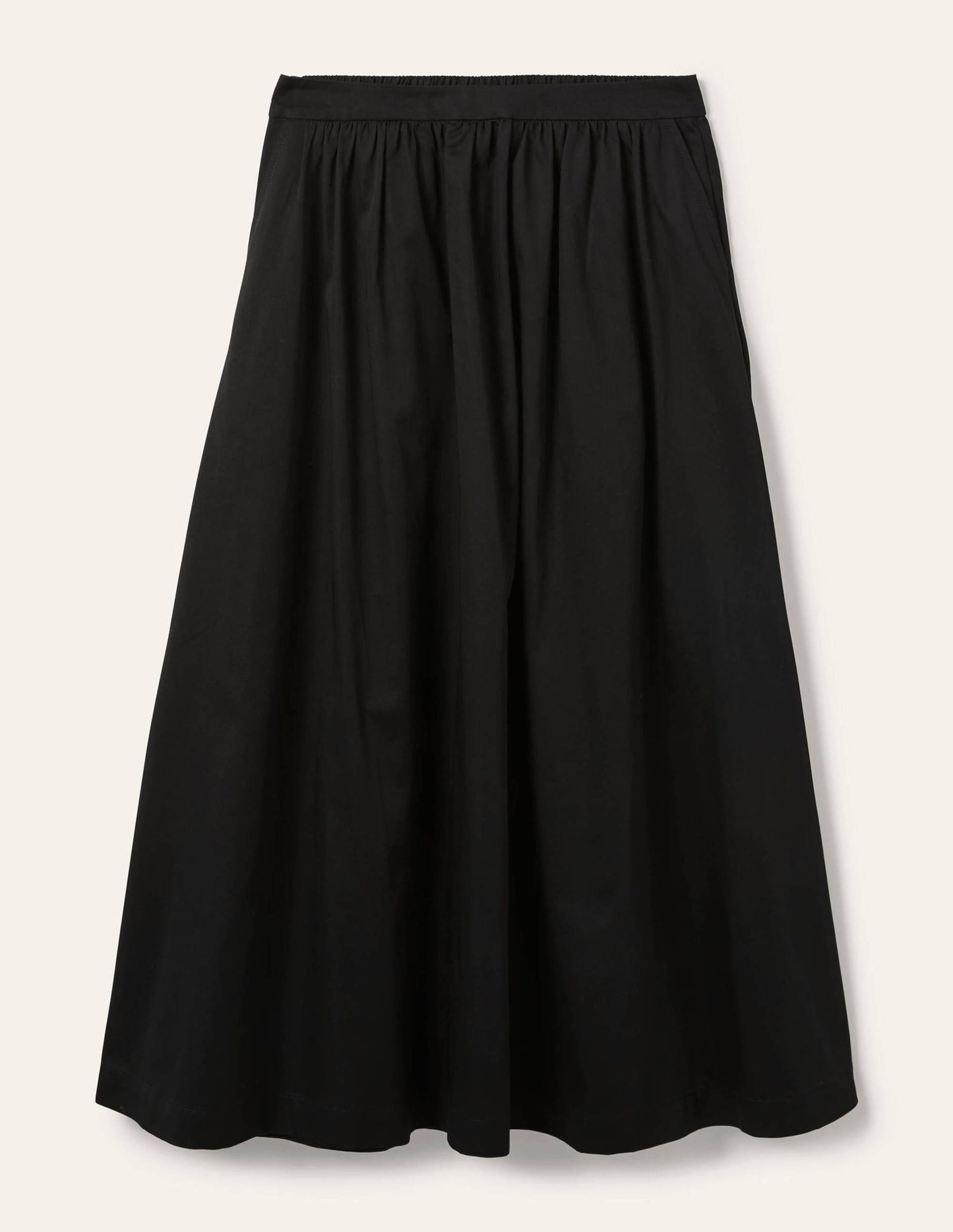 Cotton Sateen Skirt-Black