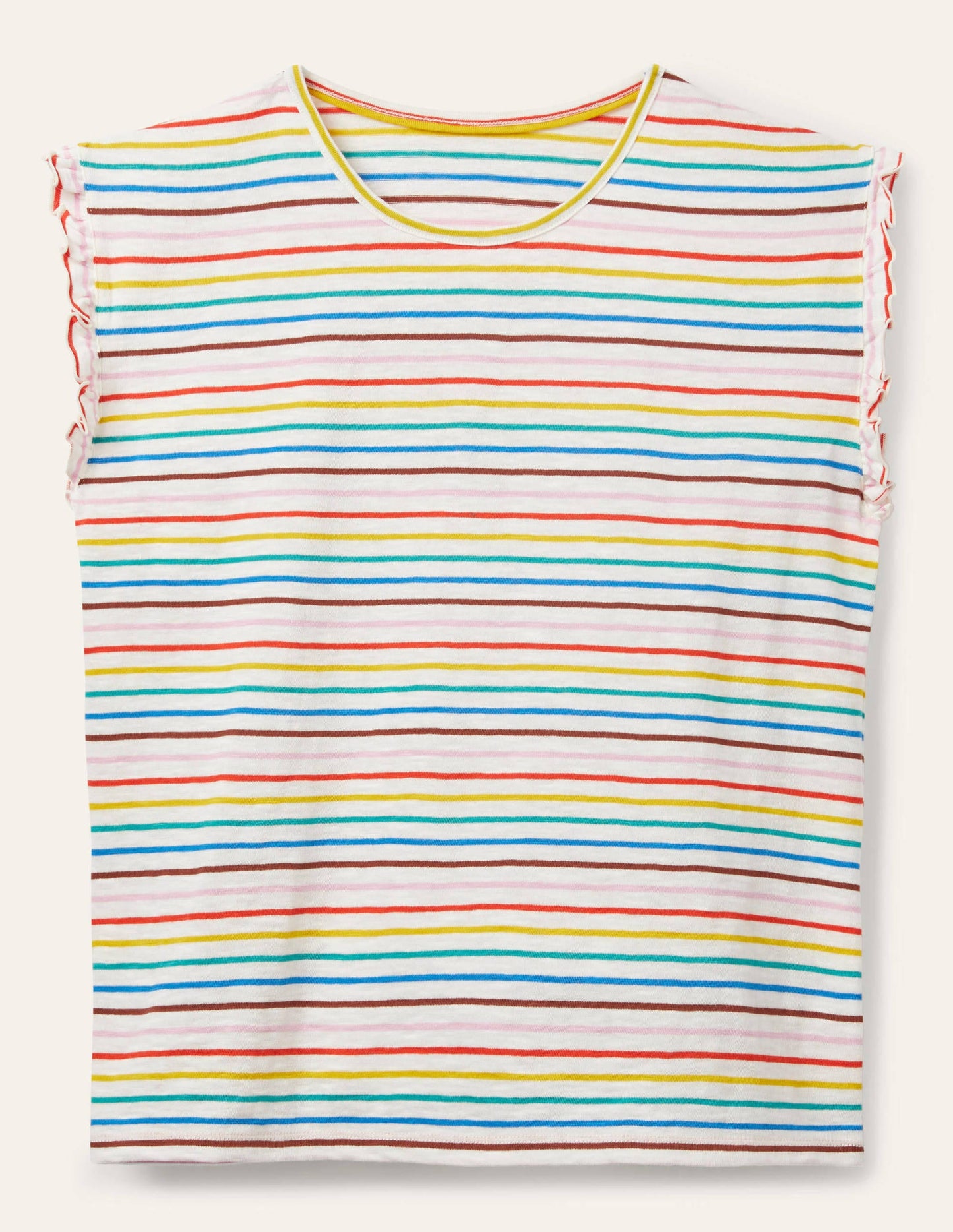 Faye Jersey Top-Summer Rainbow Multi Breton