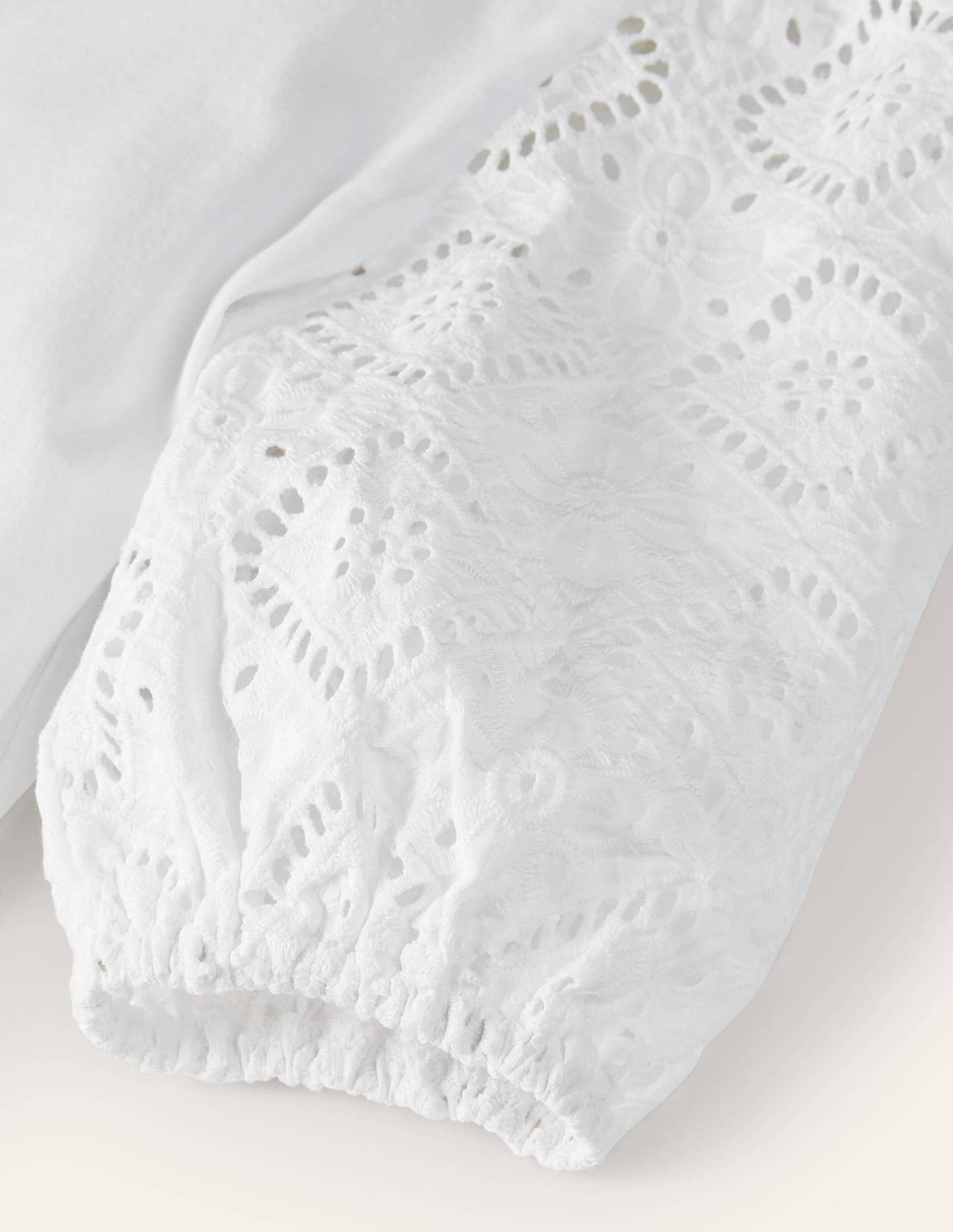 Abigail Puff Sleeve Jersey Top-White