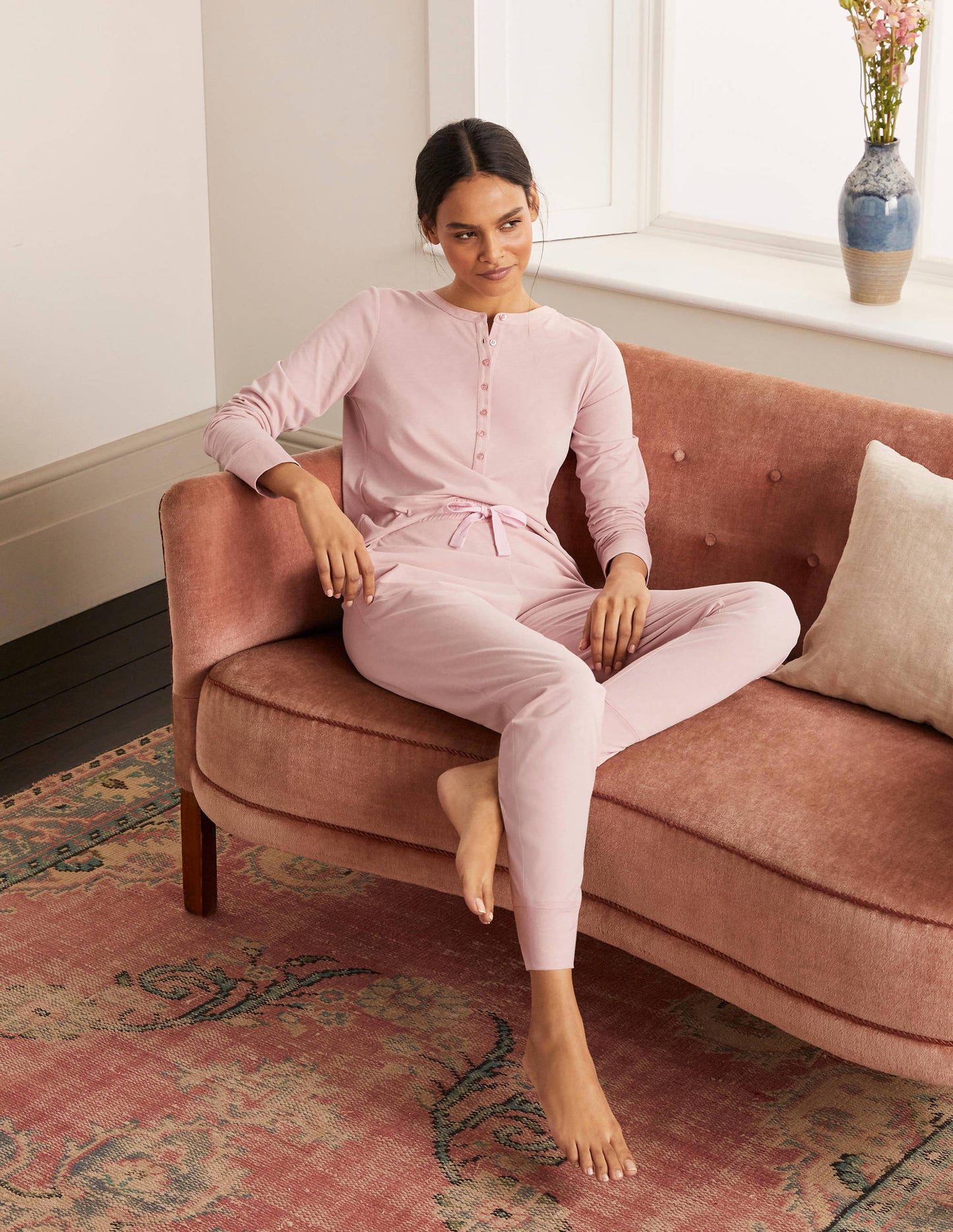 Alba Jersey Pyjama Bottoms-Milkshake