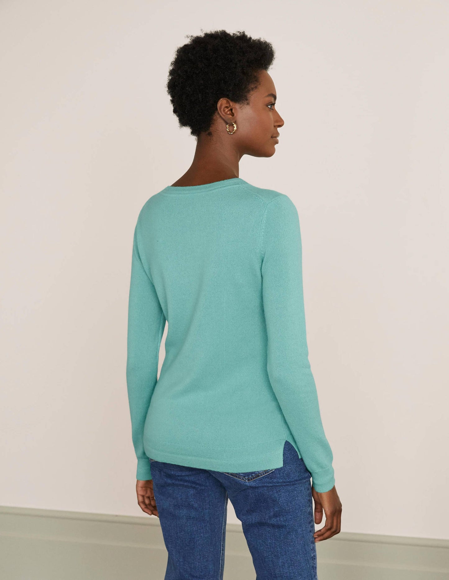 Cashmere Crew Neck Jumper-Apple Mint