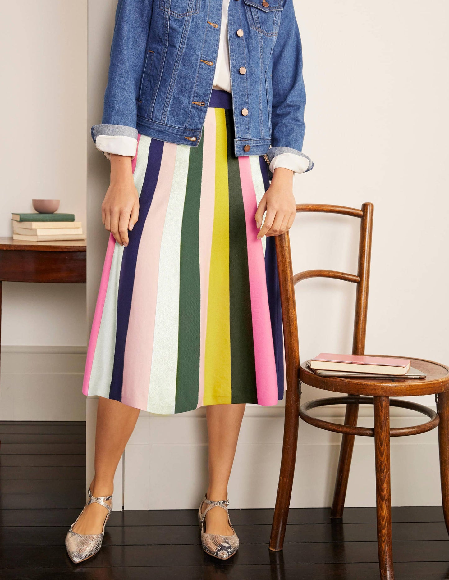 Colette Knitted Skirt-Multi Stripe