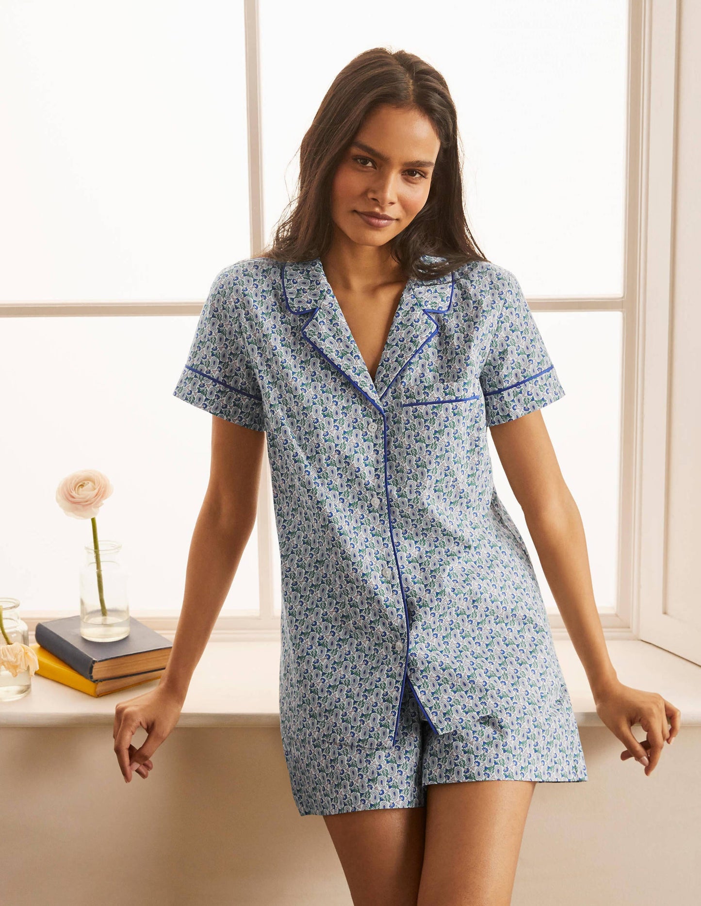 Phoebe PJ Shirt-Ivory, Pretty Paisely