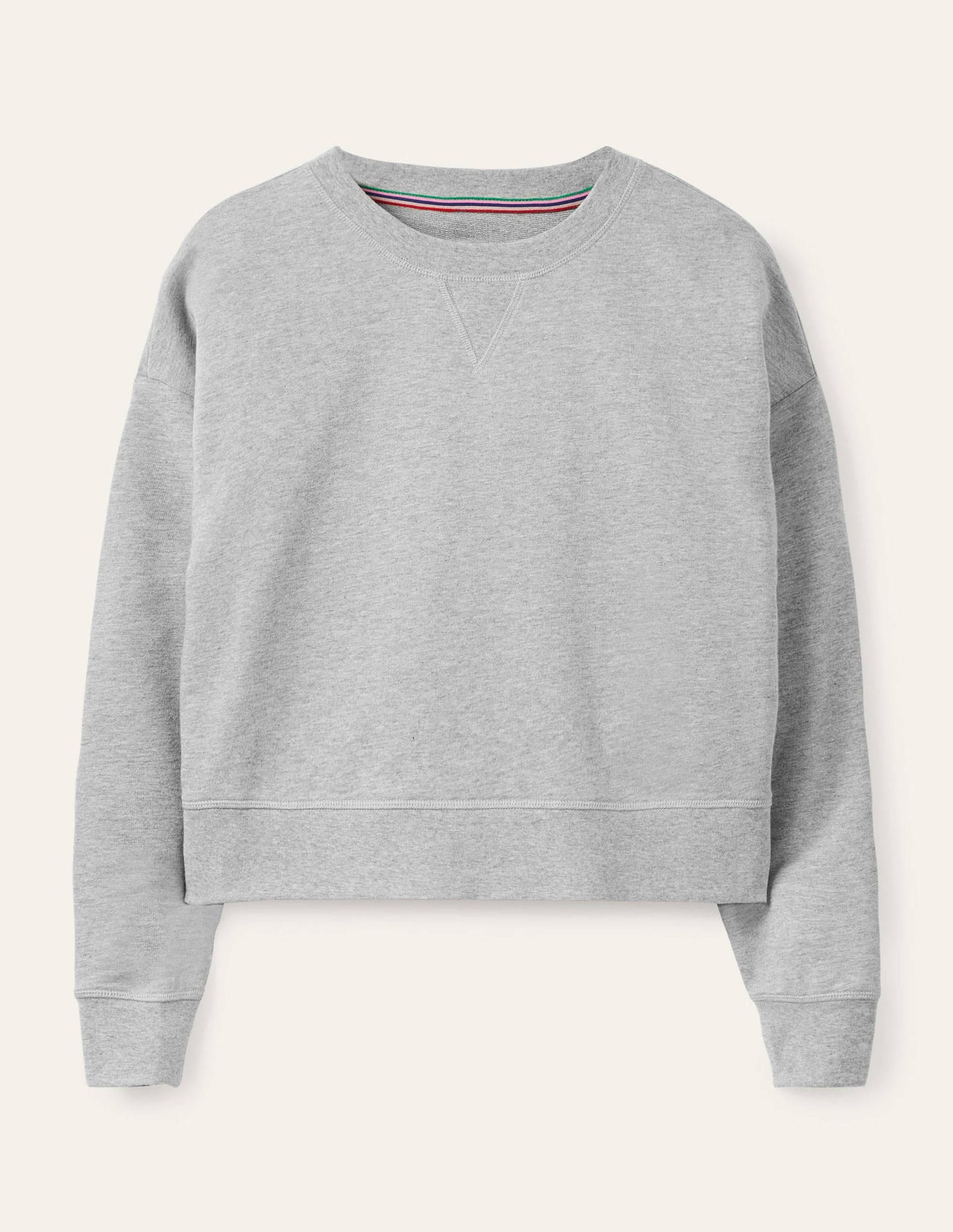 Cropped Sweatshirt-Grey Marl