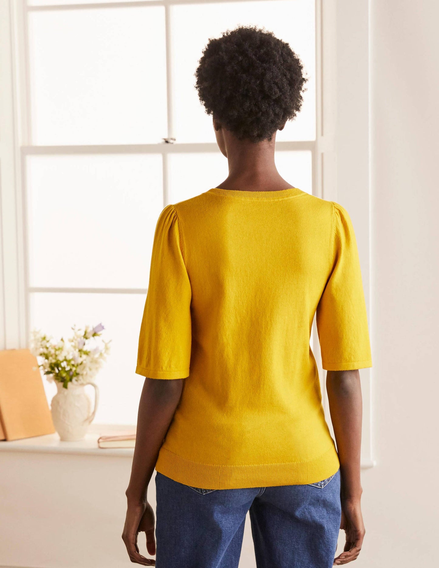 Abbotsbury Knitted Tee-Daffodil