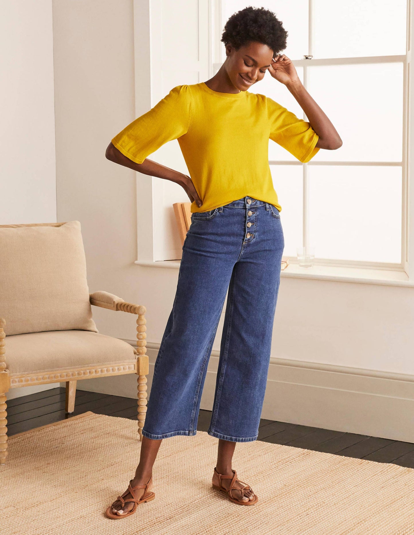 Abbotsbury Knitted Tee-Daffodil