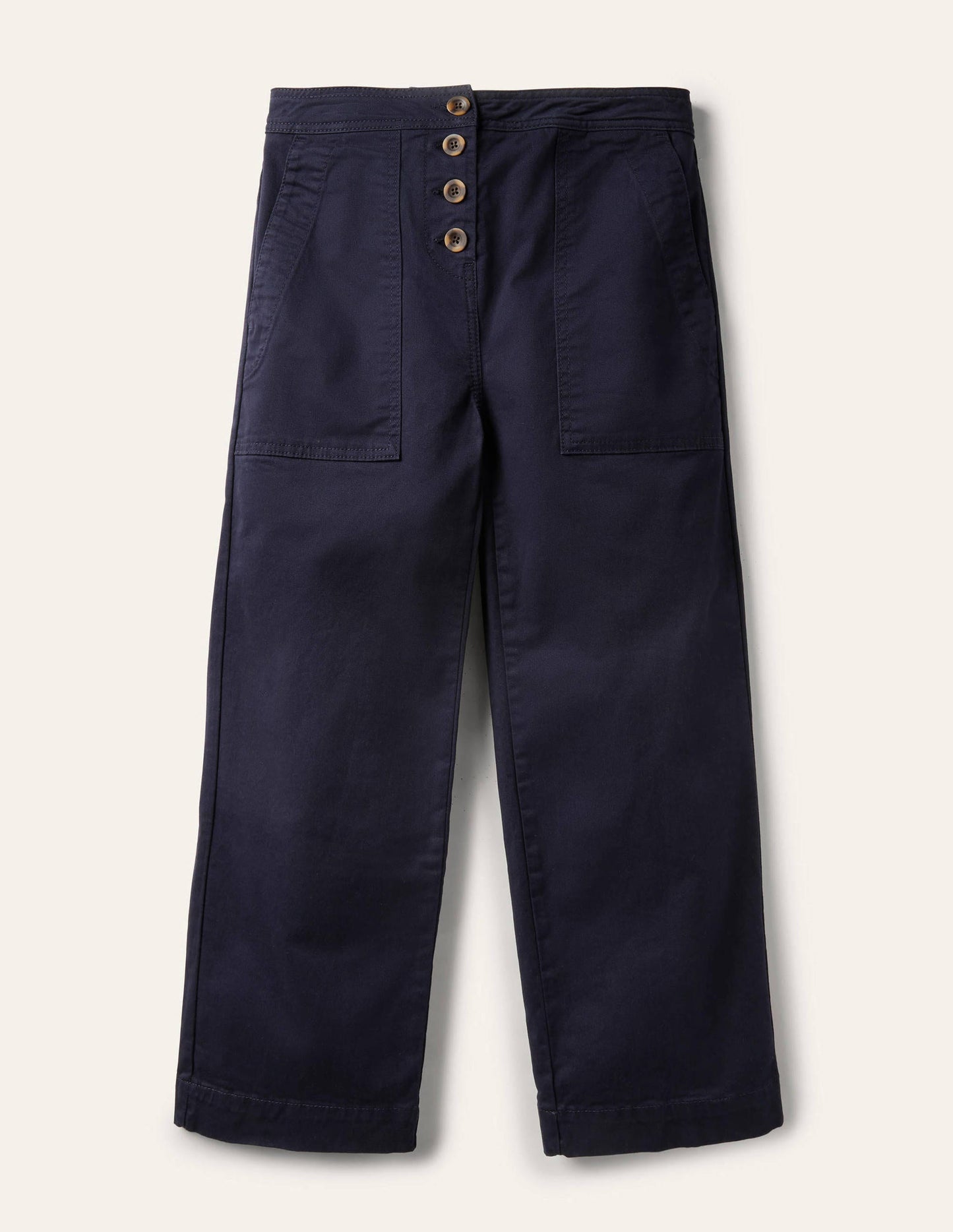 Beaufort Button Fly Trousers-Navy