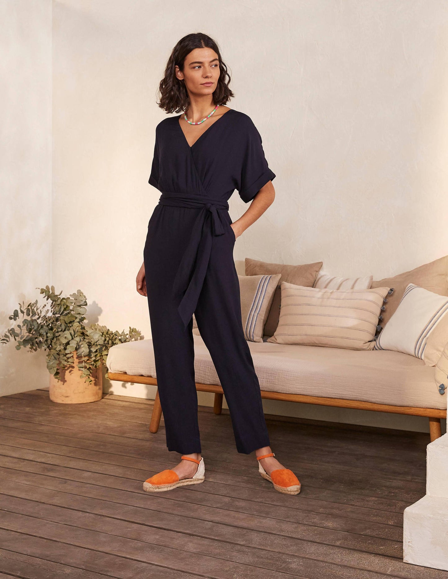 Alice Wrap Jumpsuit-Navy