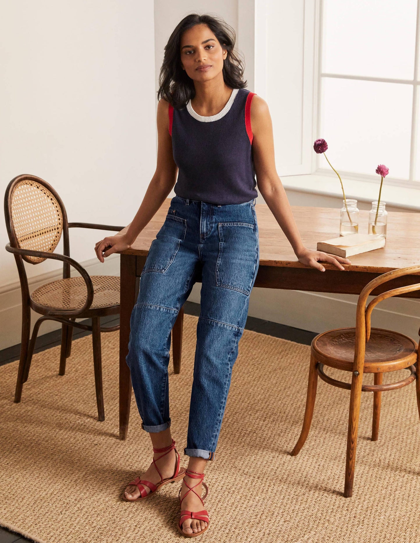 Big Pocket Balloon Jeans-Mid Vintage