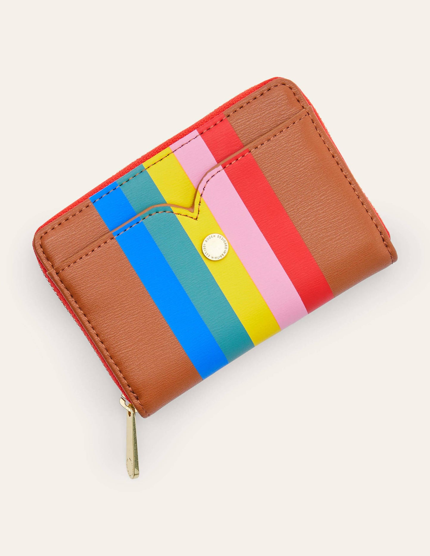Mini Wallet-Tan Multi Stripe