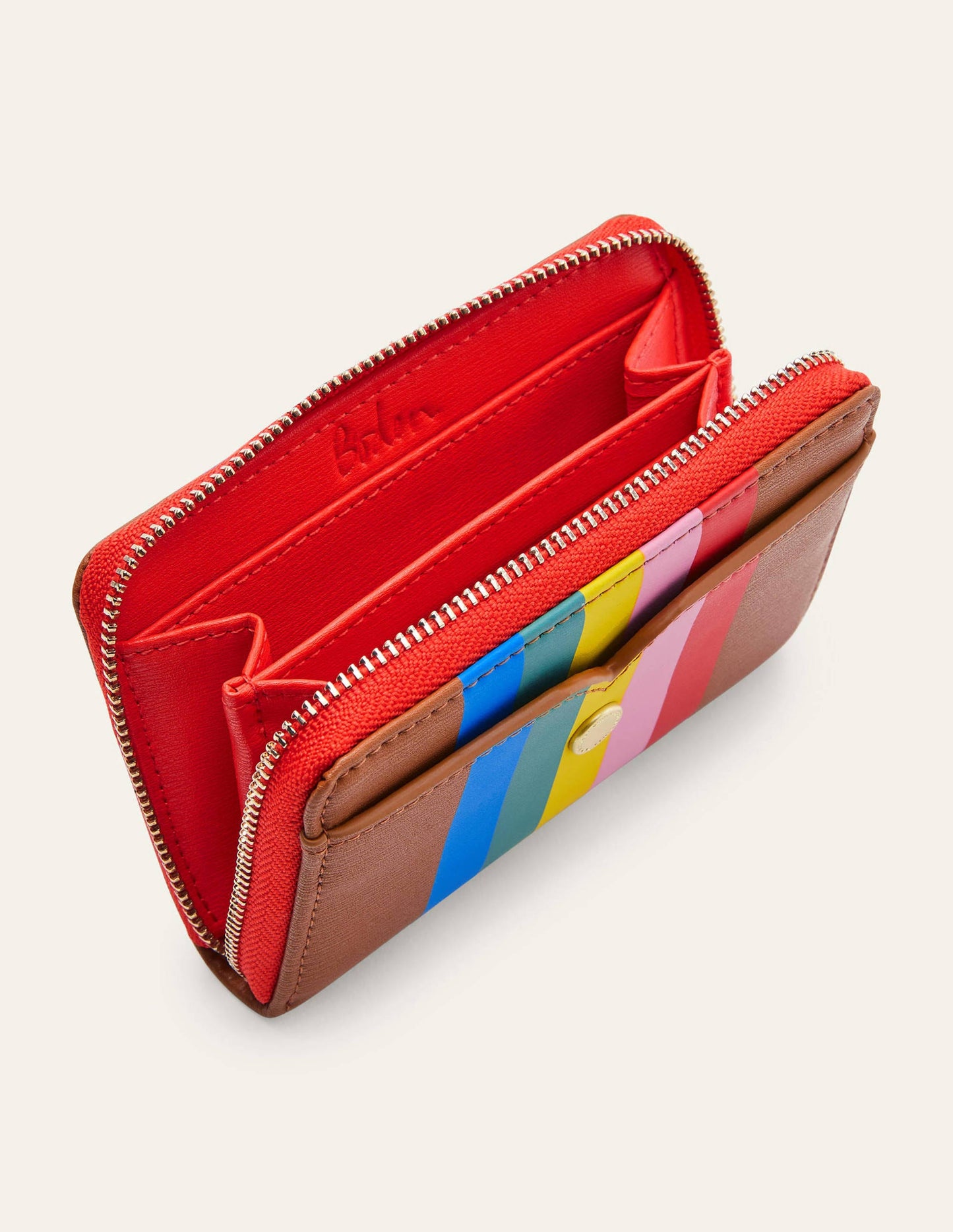 Mini Wallet-Tan Multi Stripe