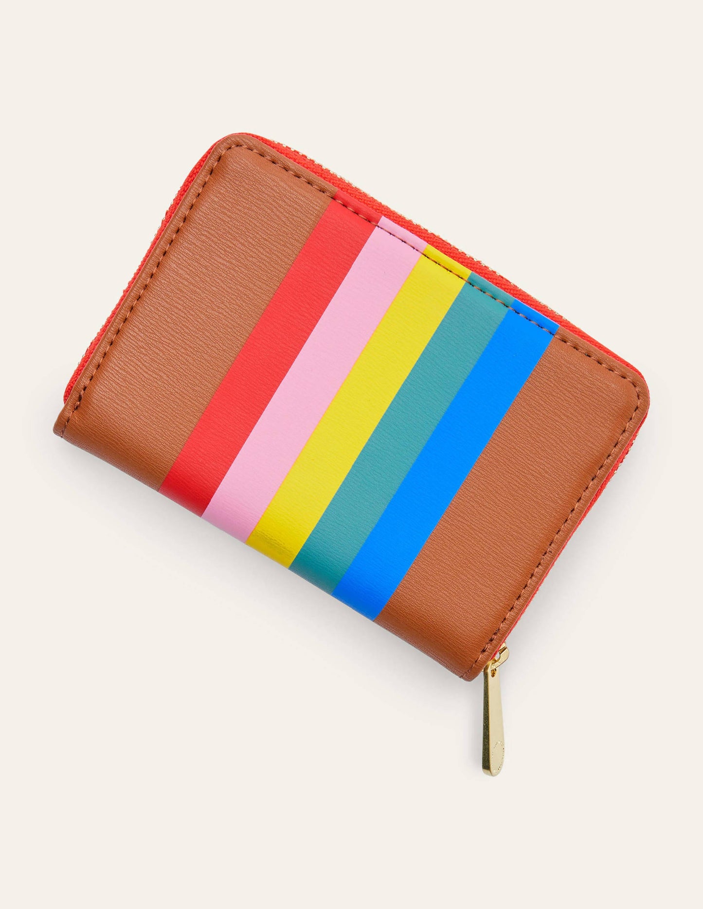 Mini Wallet-Tan Multi Stripe