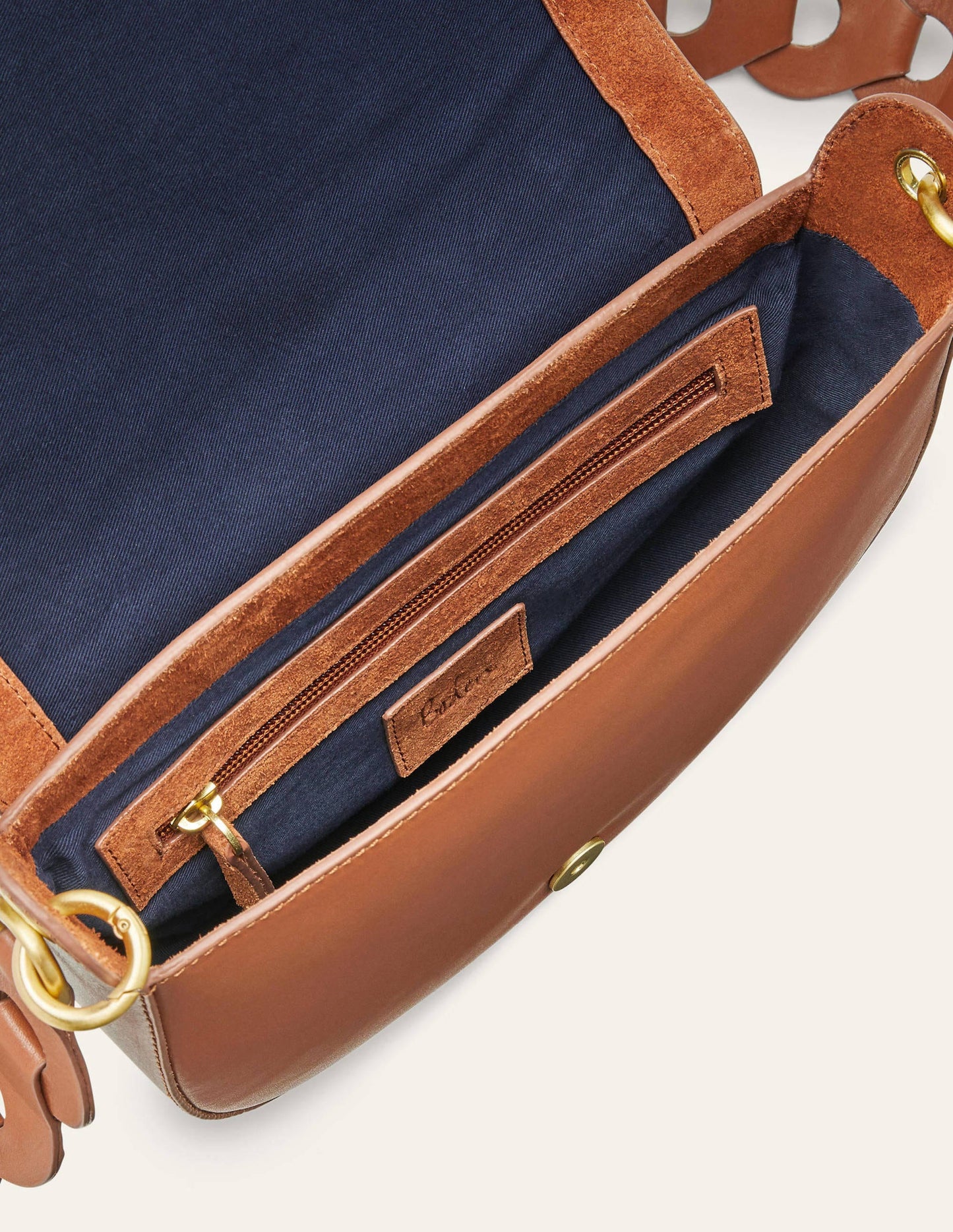 Link Detail Crossbody Bag-Tan
