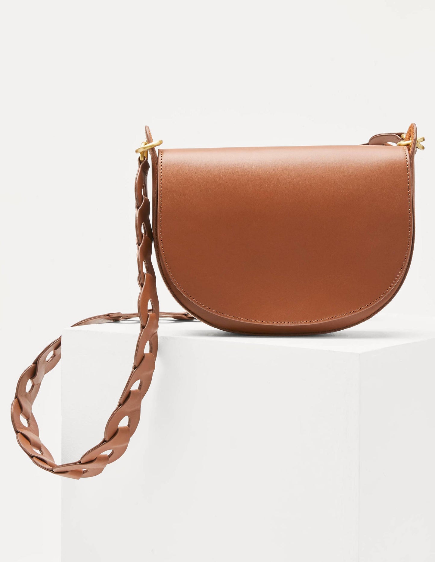 Link Detail Crossbody Bag-Tan