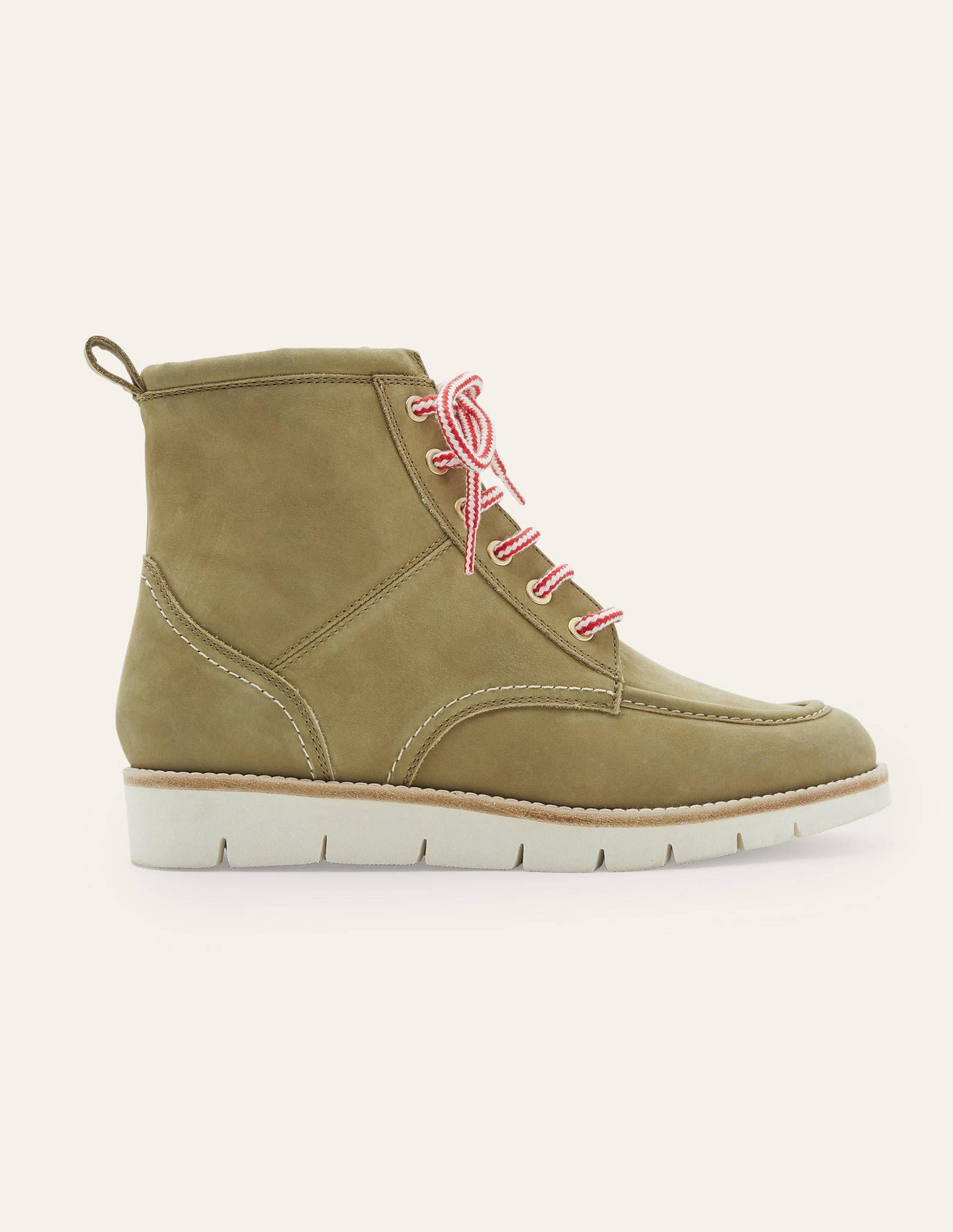 Seam Detail Lace-up Boots-Ground Ginger