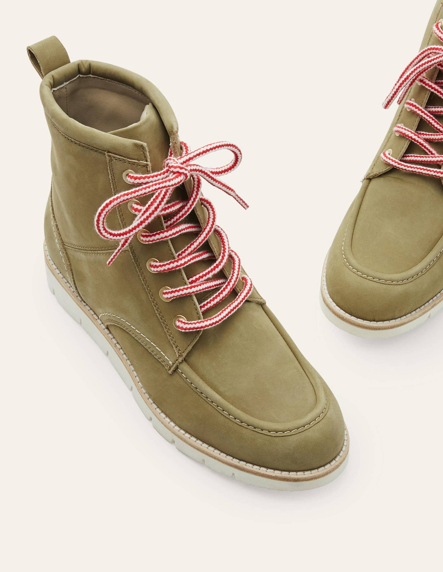 Seam Detail Lace-up Boots-Ground Ginger