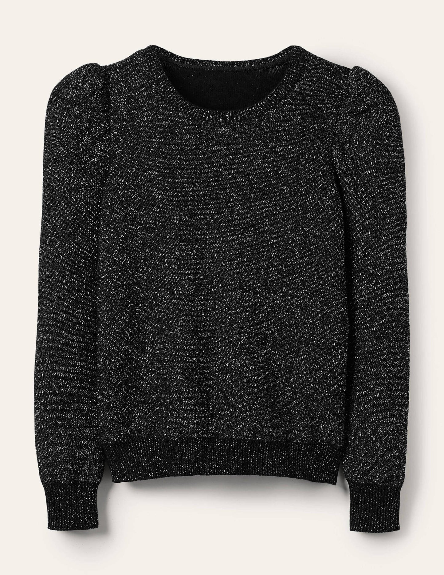 Sparkle Puff Sleeve Jumper-Black Sparkle