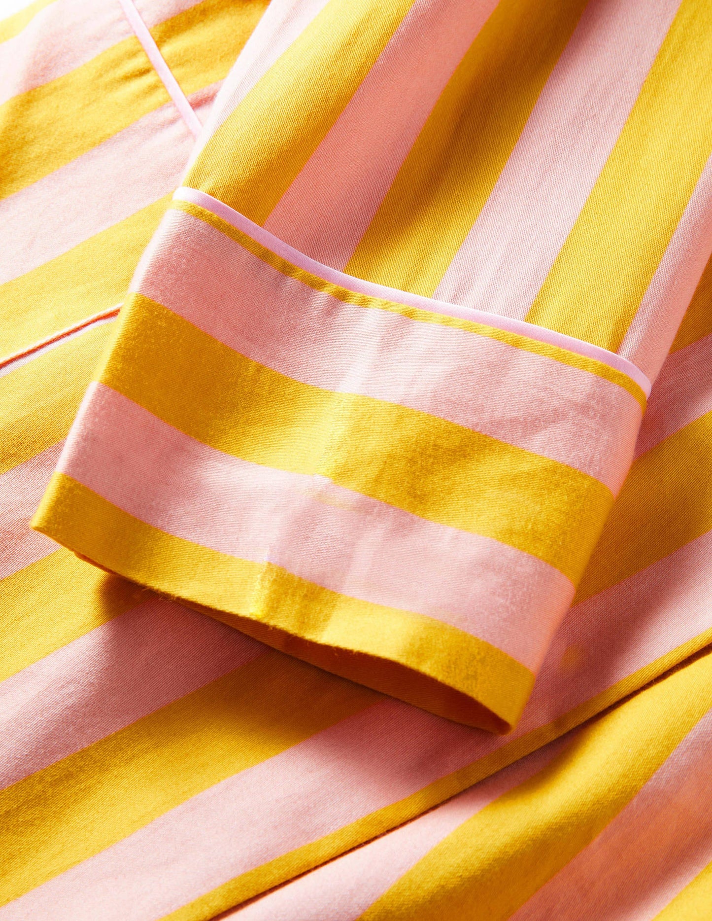 Cotton Dressing Gown-Milkshake and Wasp Stripe