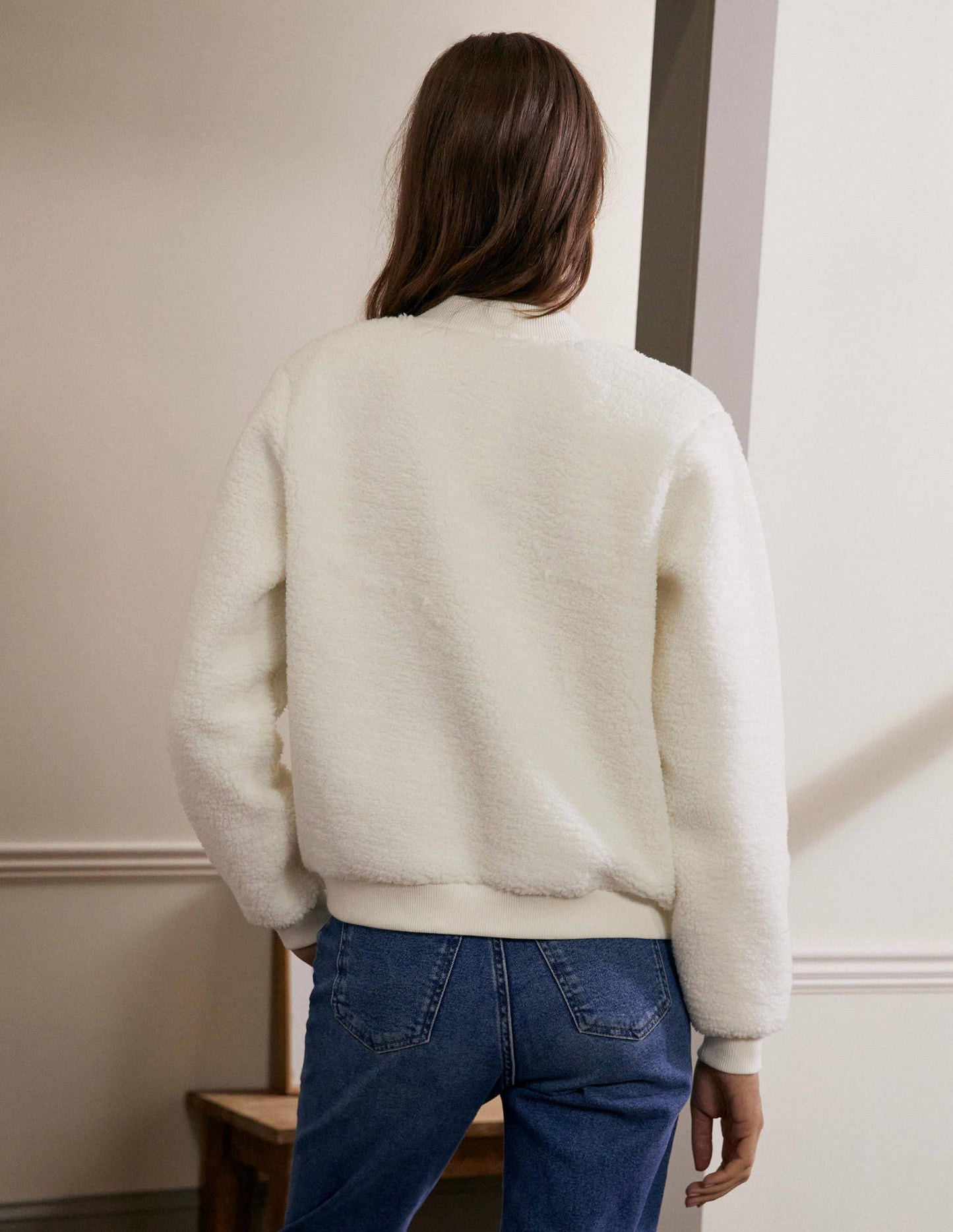 Teddy Zip-Through Jacket-Ivory