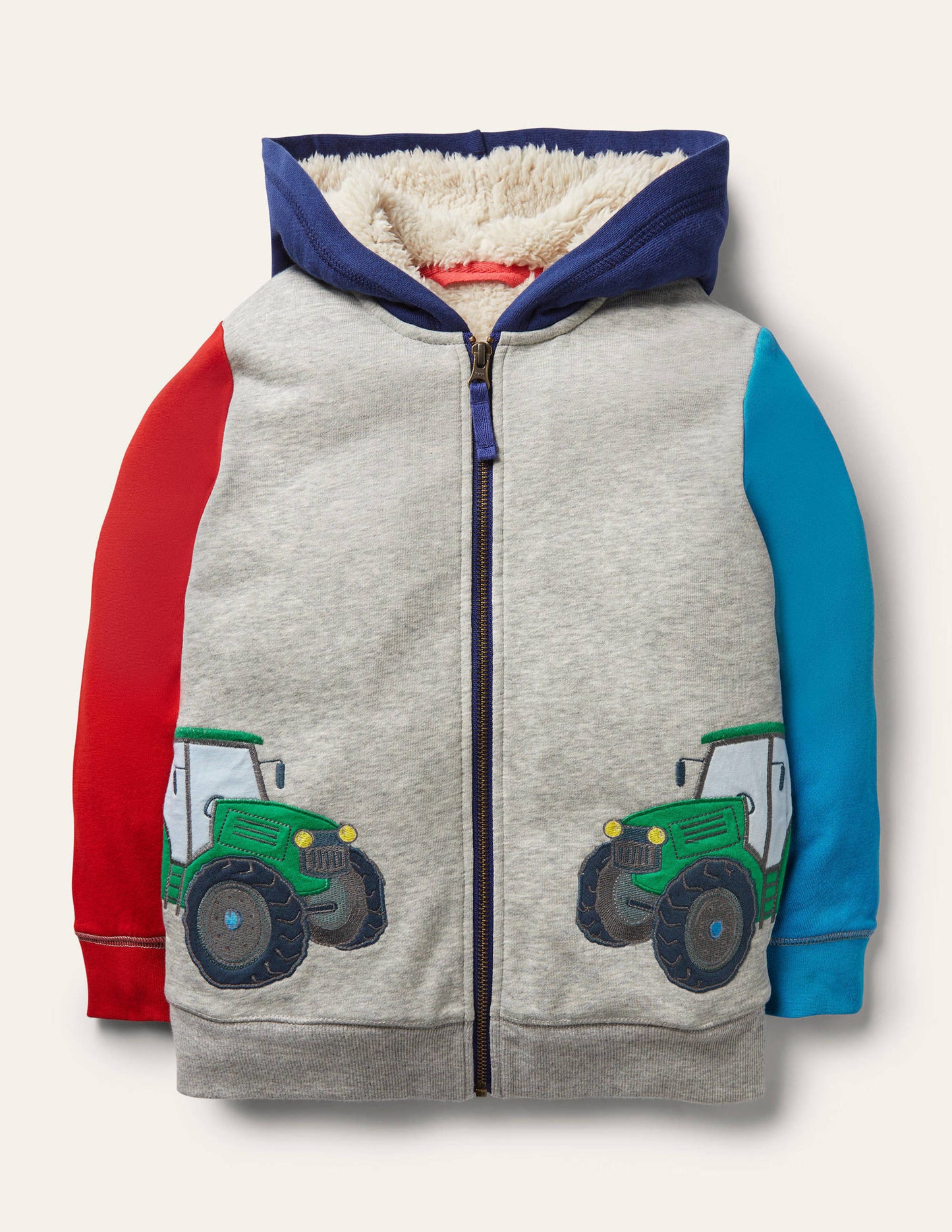 Shaggy-lined Interest Hoodie-Grey Marl Tractors