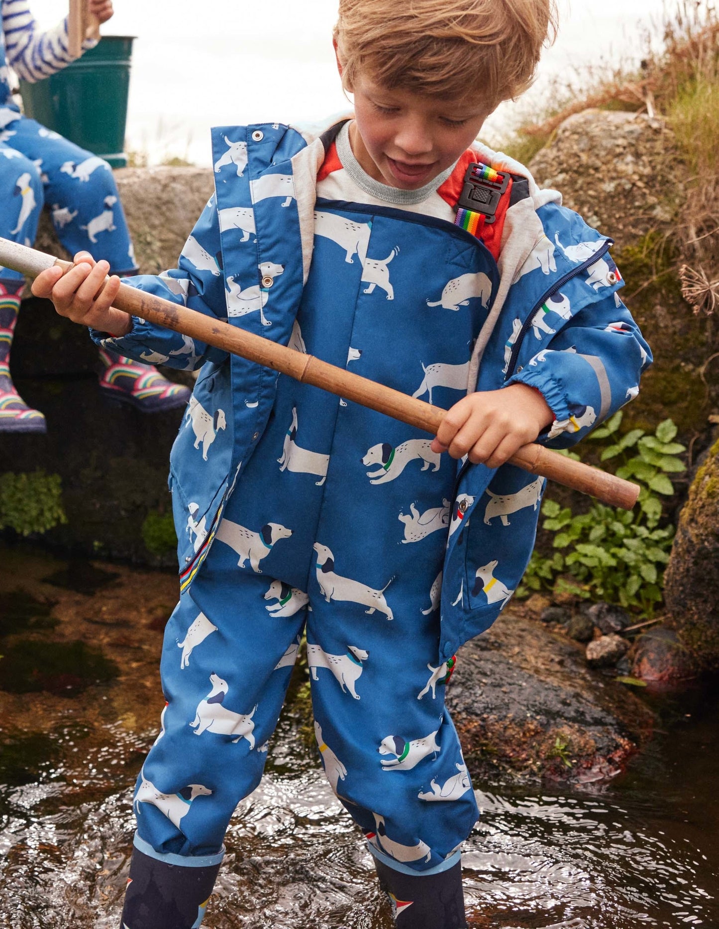 Waterproof Rain Trouser-Venice Blue Sausage Dogs