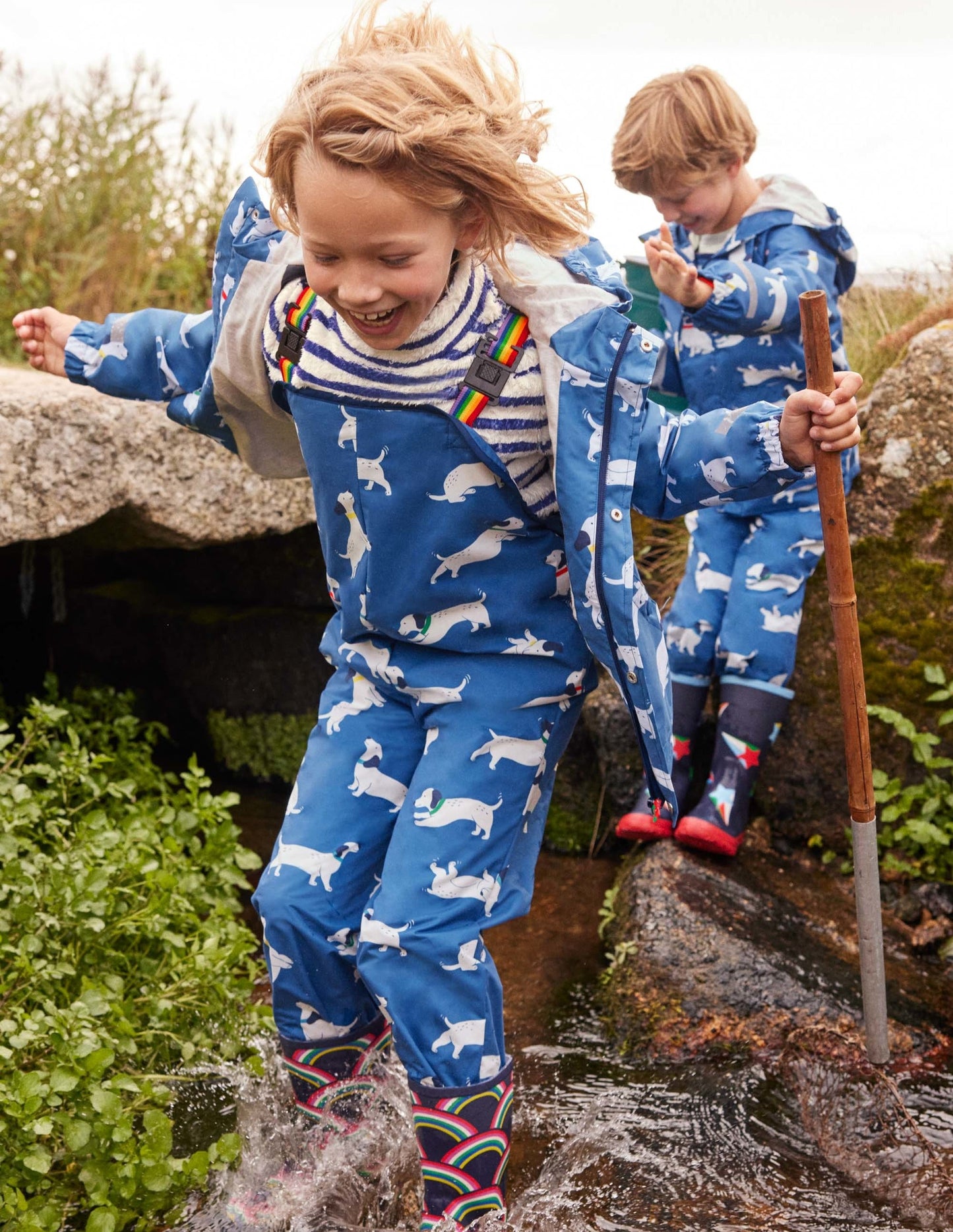 Waterproof Rain Trouser-Venice Blue Sausage Dogs