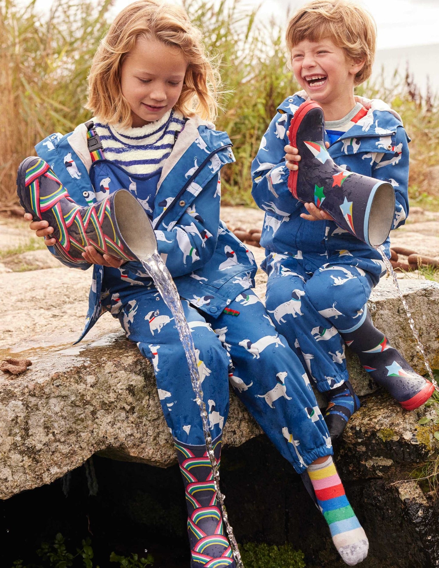 Waterproof Rain Trouser-Venice Blue Sausage Dogs
