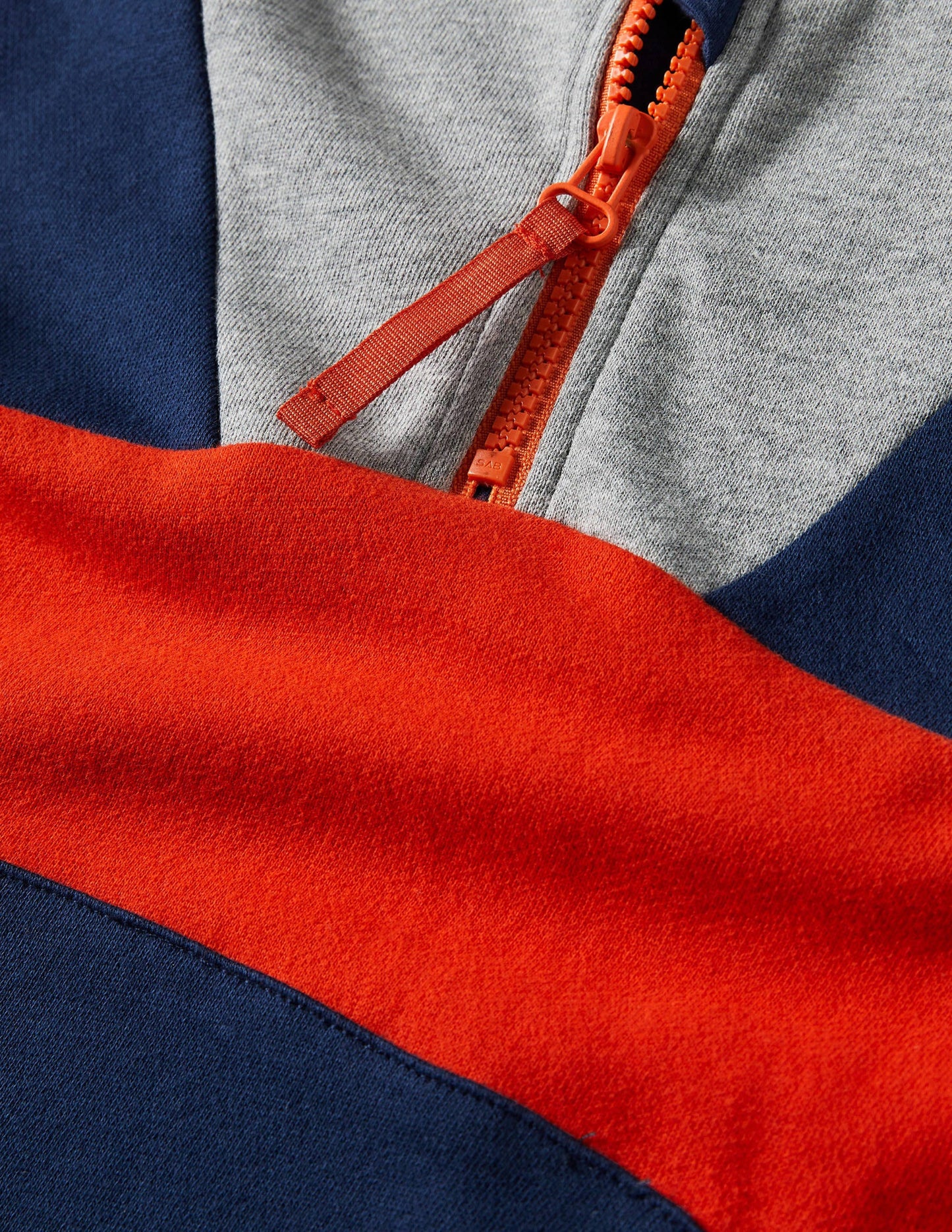 Colourblock Half-zip Hoodie-Starboard Blue