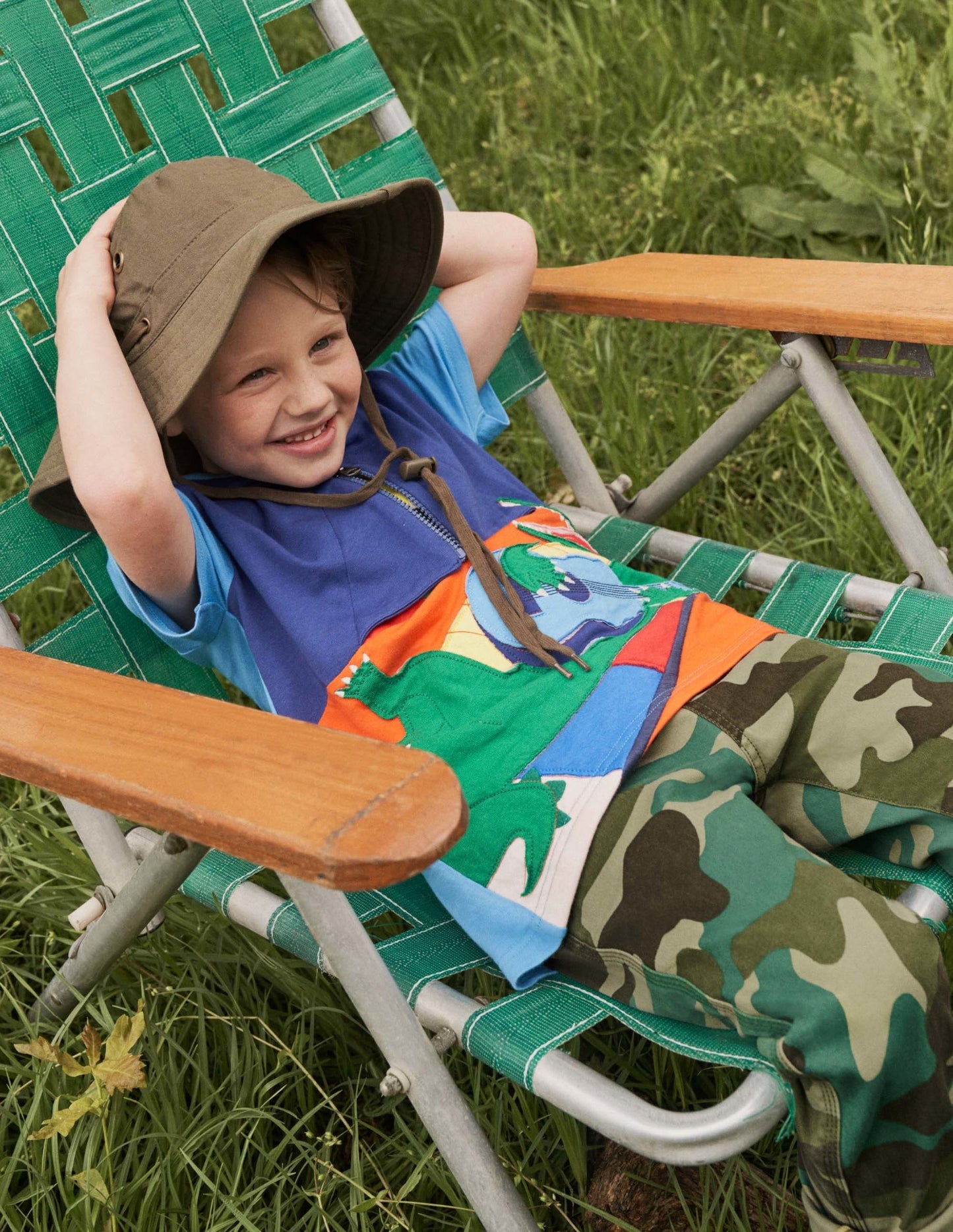 Adventure Zip T-shirt-Aqua Blue Camping Crocodile