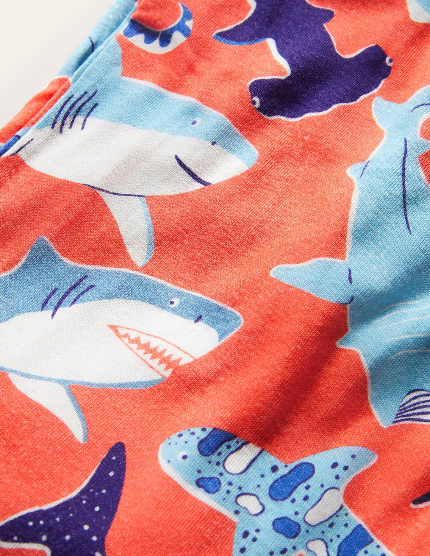 Red Glow-in-the-dark Shark Pyjamas-Soft Red Sharks