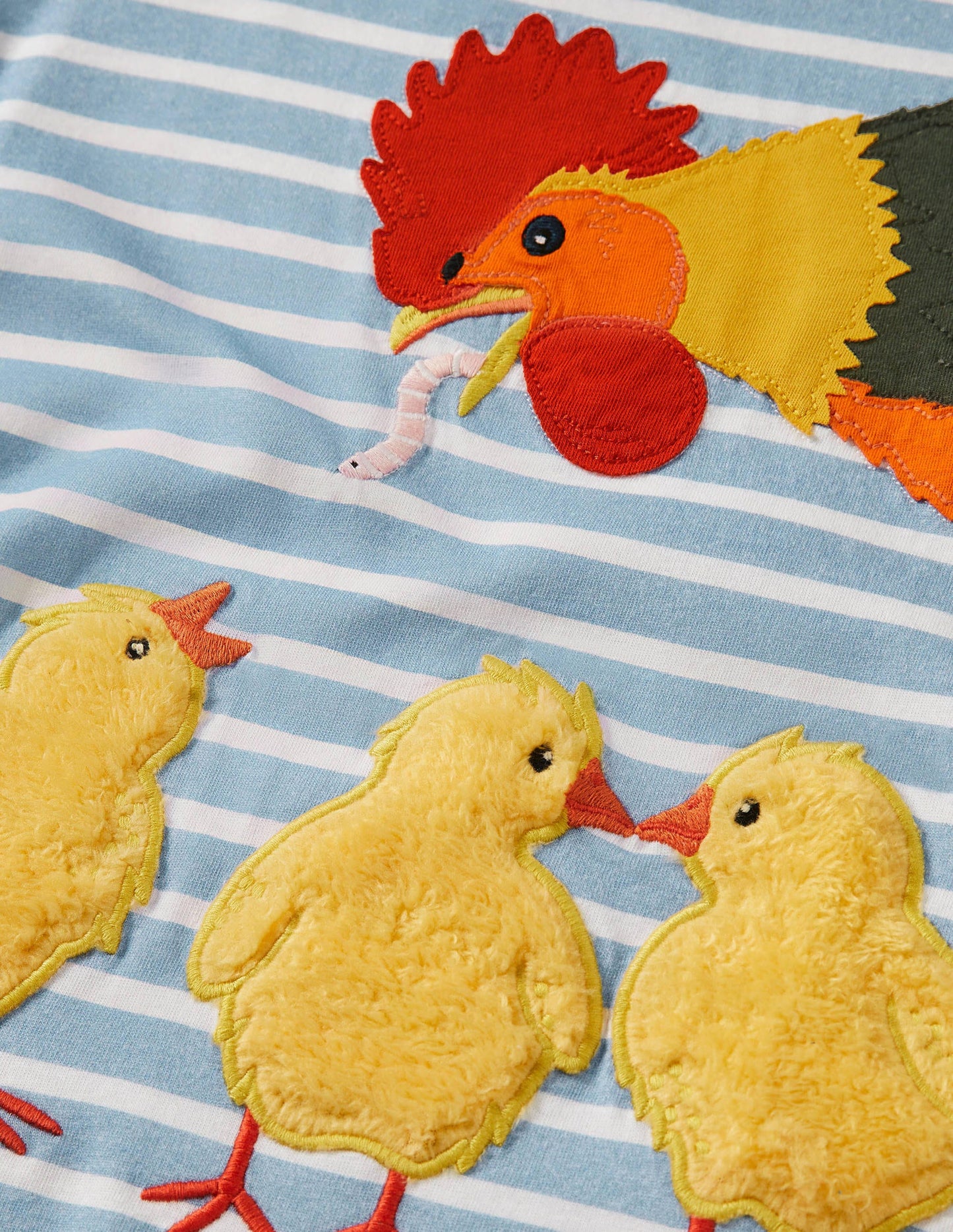 Easter Appliqué T-shirt-Bright Bluebell/Ivory Chickens