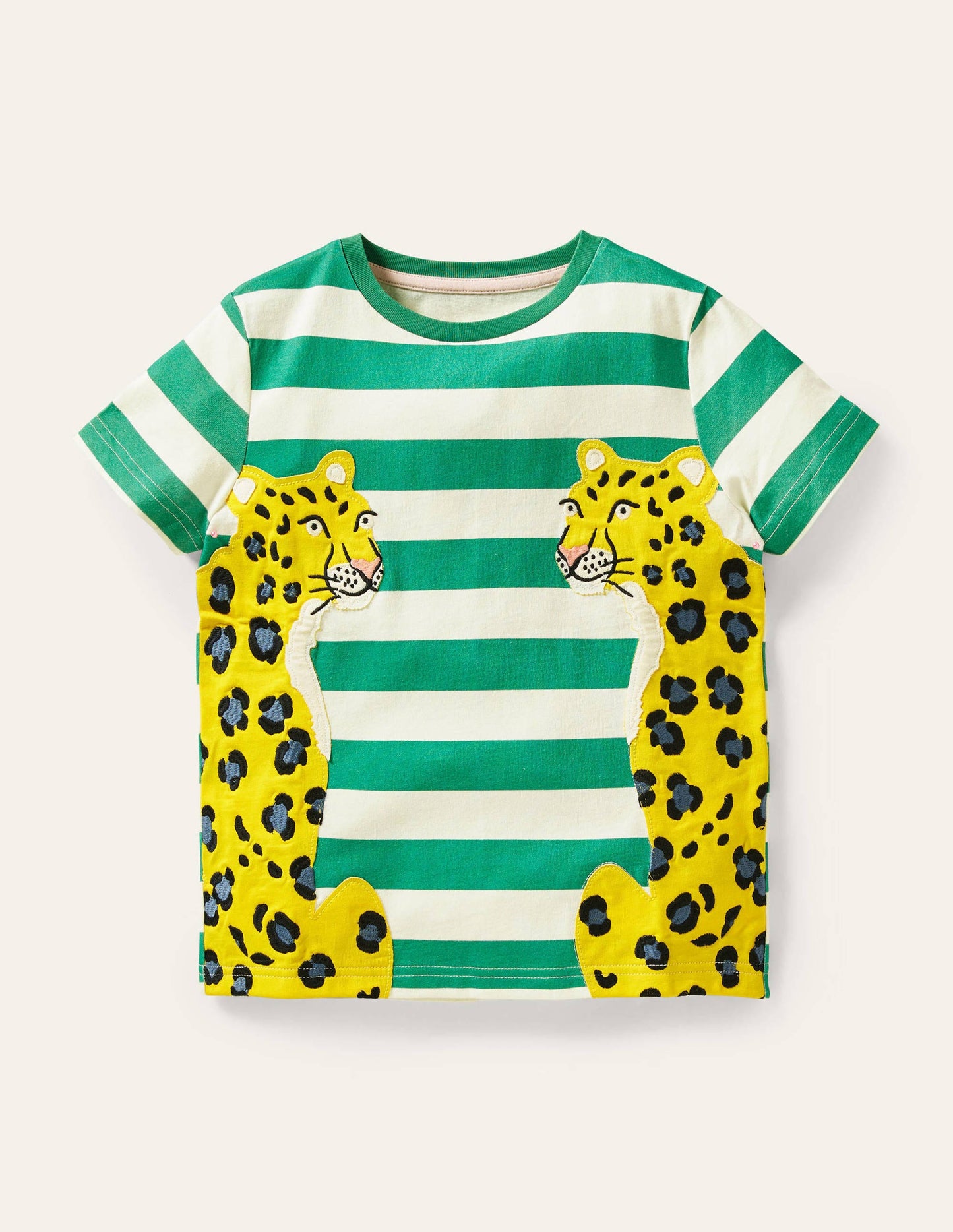 Big Cat Appliqué T-shirt-Green Pepper Cheetahs