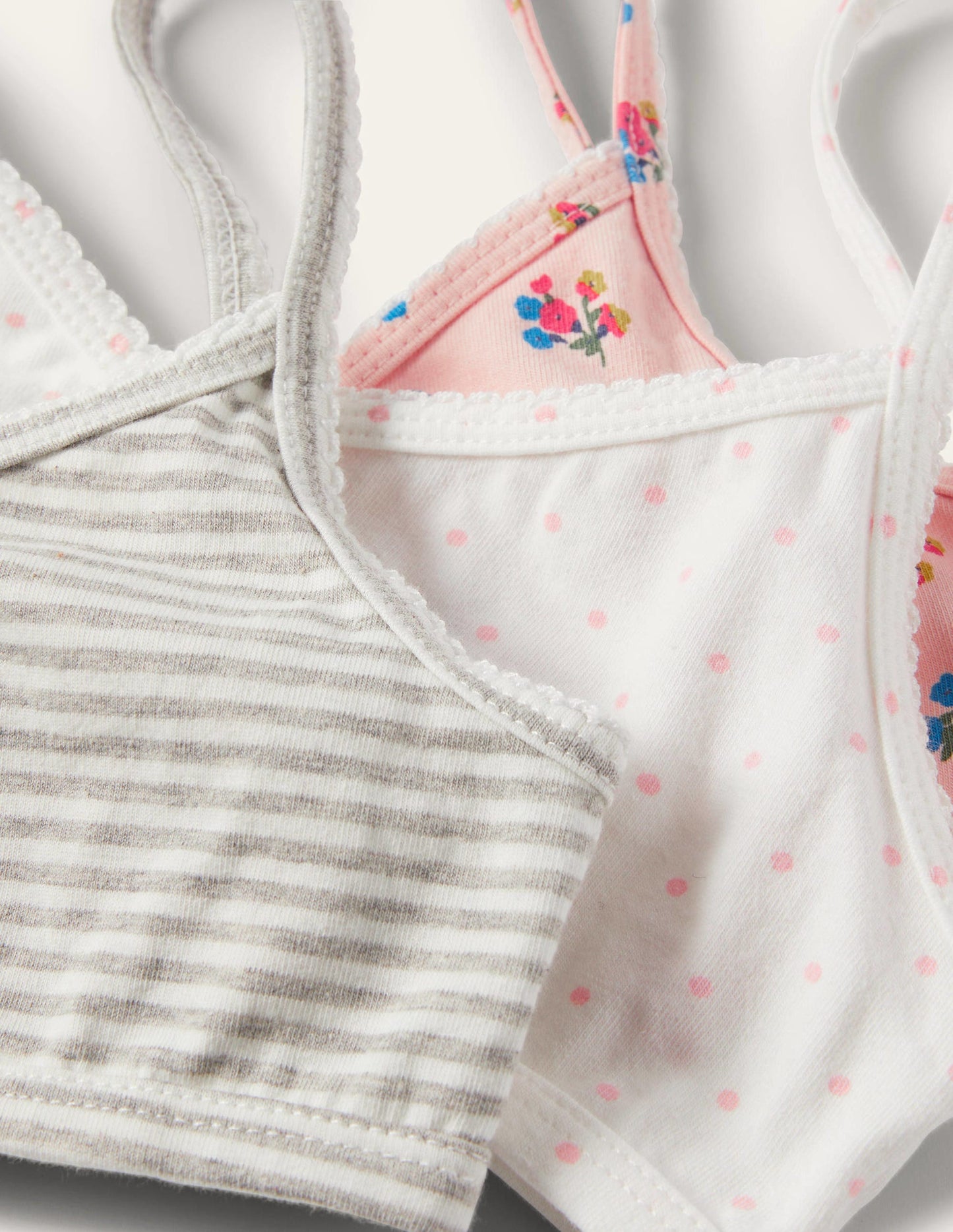 Crossover Crop Tops 3 Pack-Pink Floral