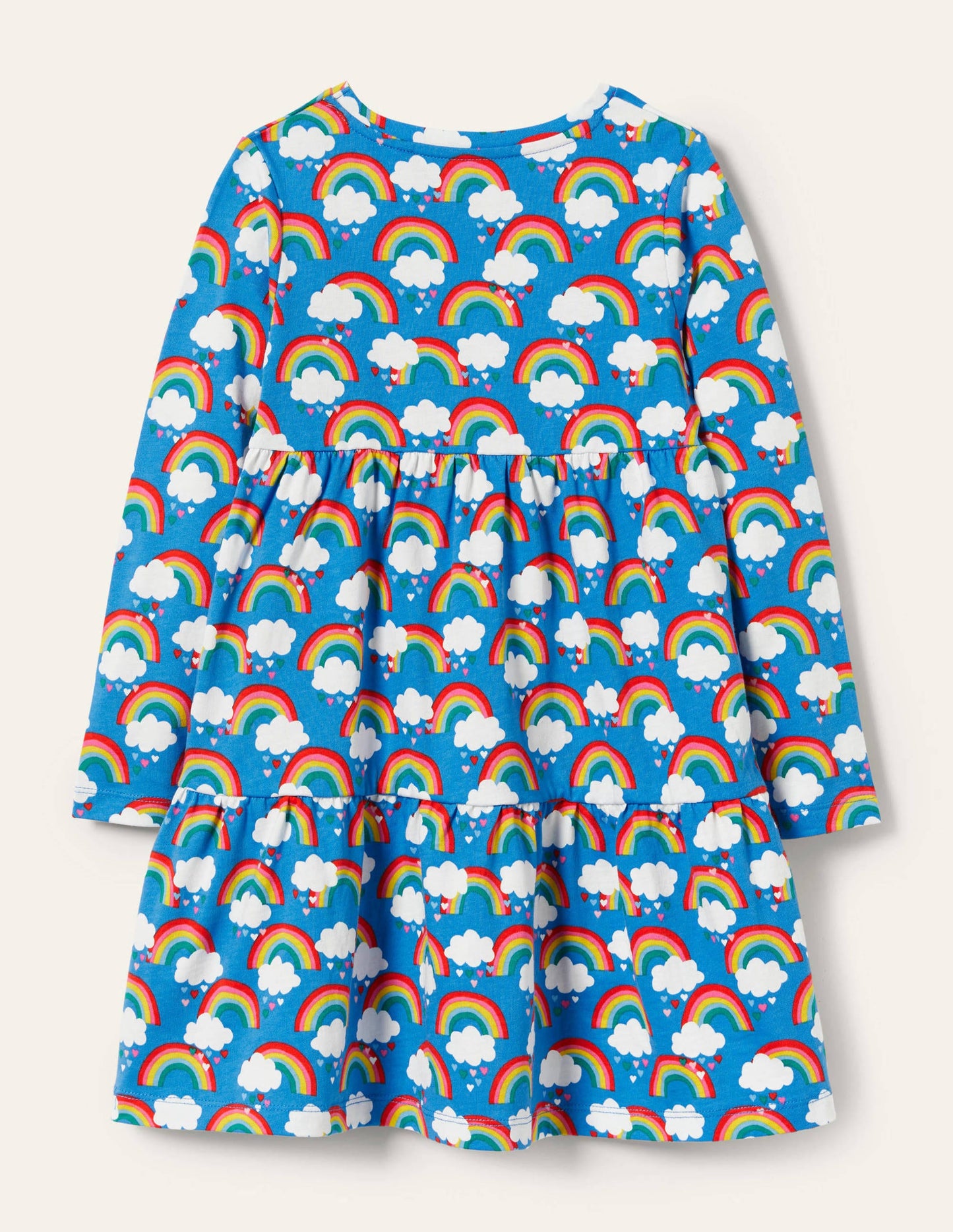 Tiered Jersey Dress-Moroccan Blue Love Rainbows