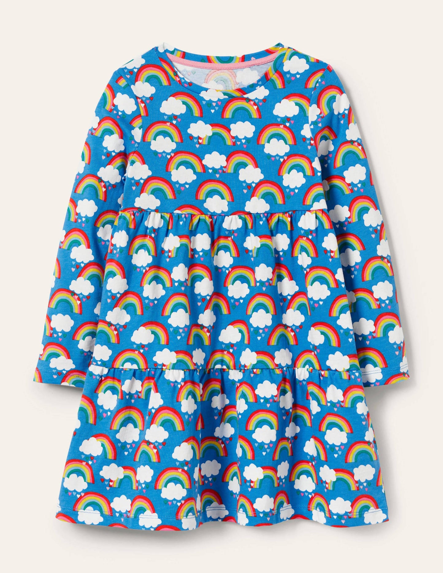 Tiered Jersey Dress-Moroccan Blue Love Rainbows